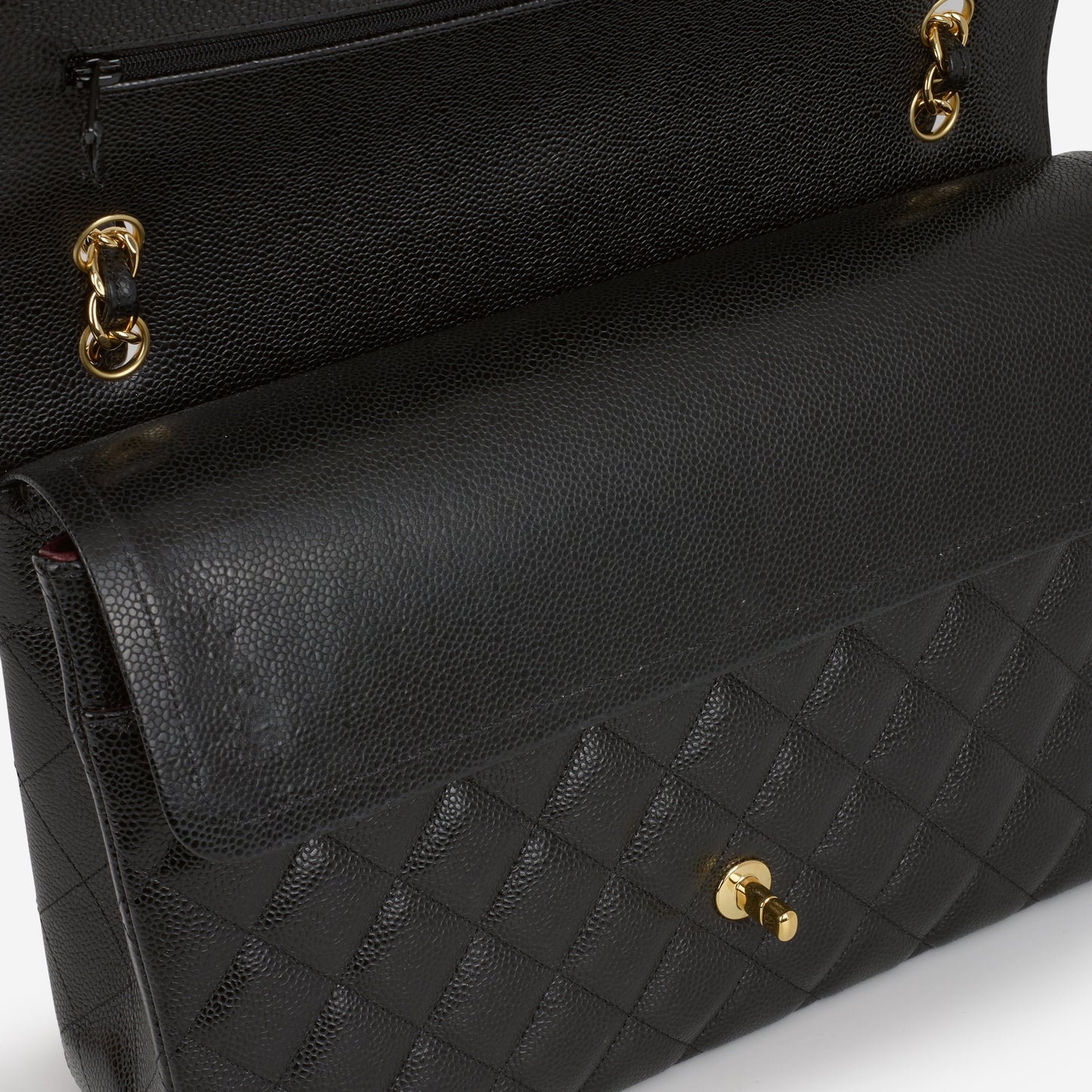Chanel Maxi Classic Double Flap - Black Caviar | Gold Hardware