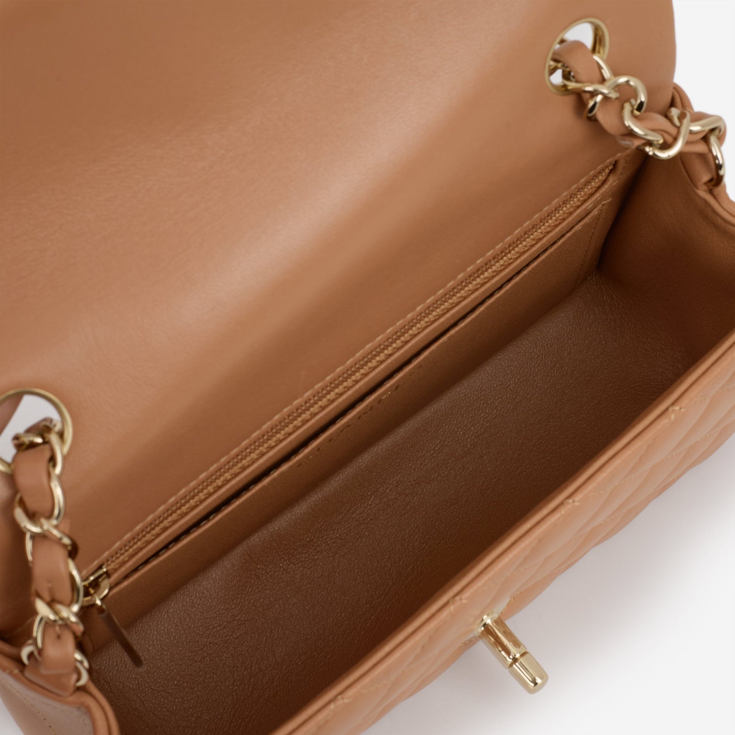 Chanel Mini Flap Rectangular - Caramel Lambskin | Champagne Gold Hardware