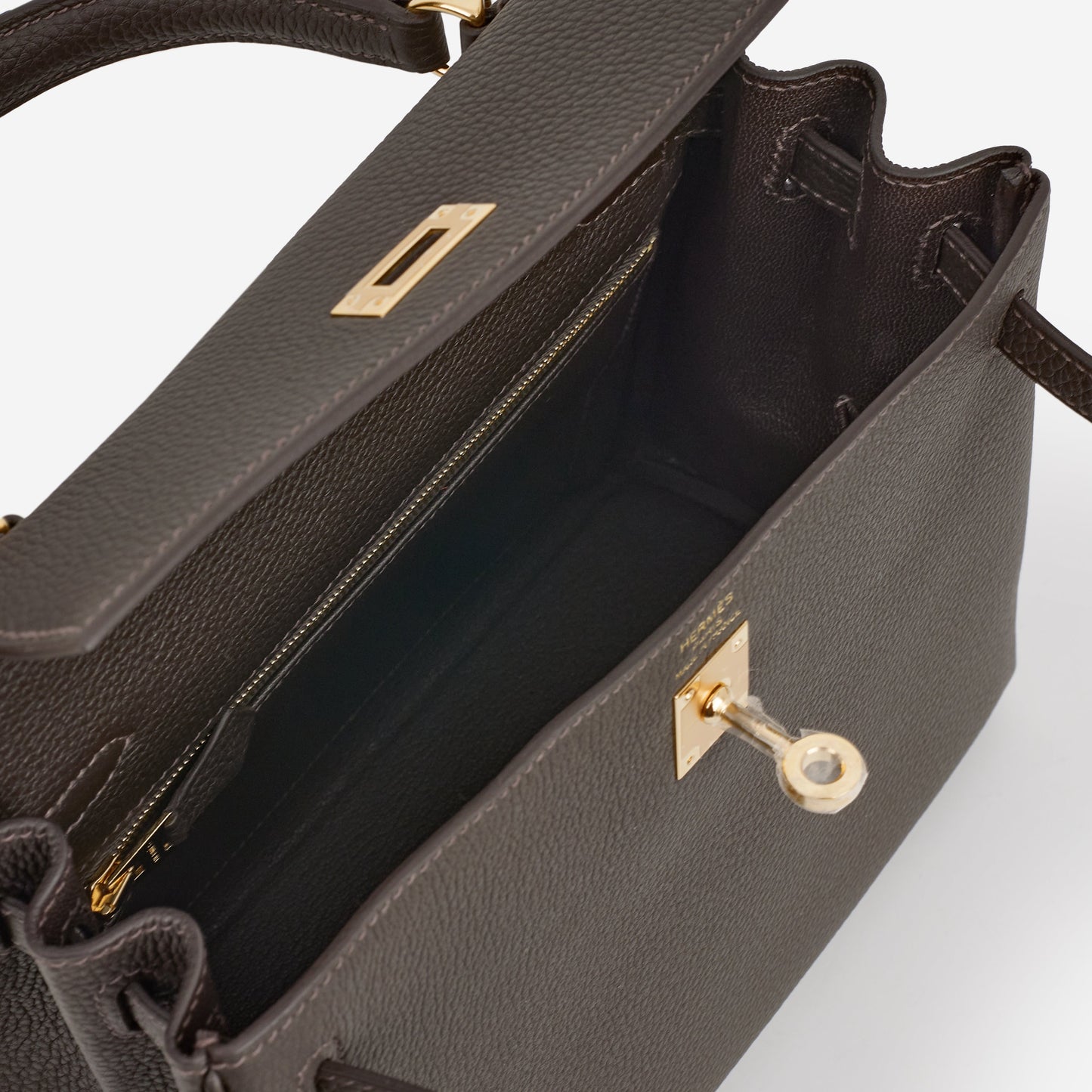 Hermès Kelly 25 - Bai Brun Togo | Gold Hardware