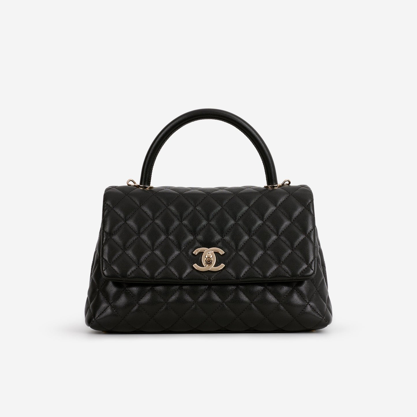 Chanel Medium Coco Handle - Black Caviar | Champagne Gold Hardware