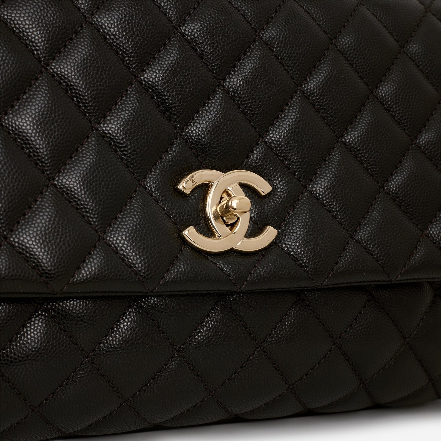 Chanel Medium Coco Handle - Black Caviar | Champagne Gold Hardware
