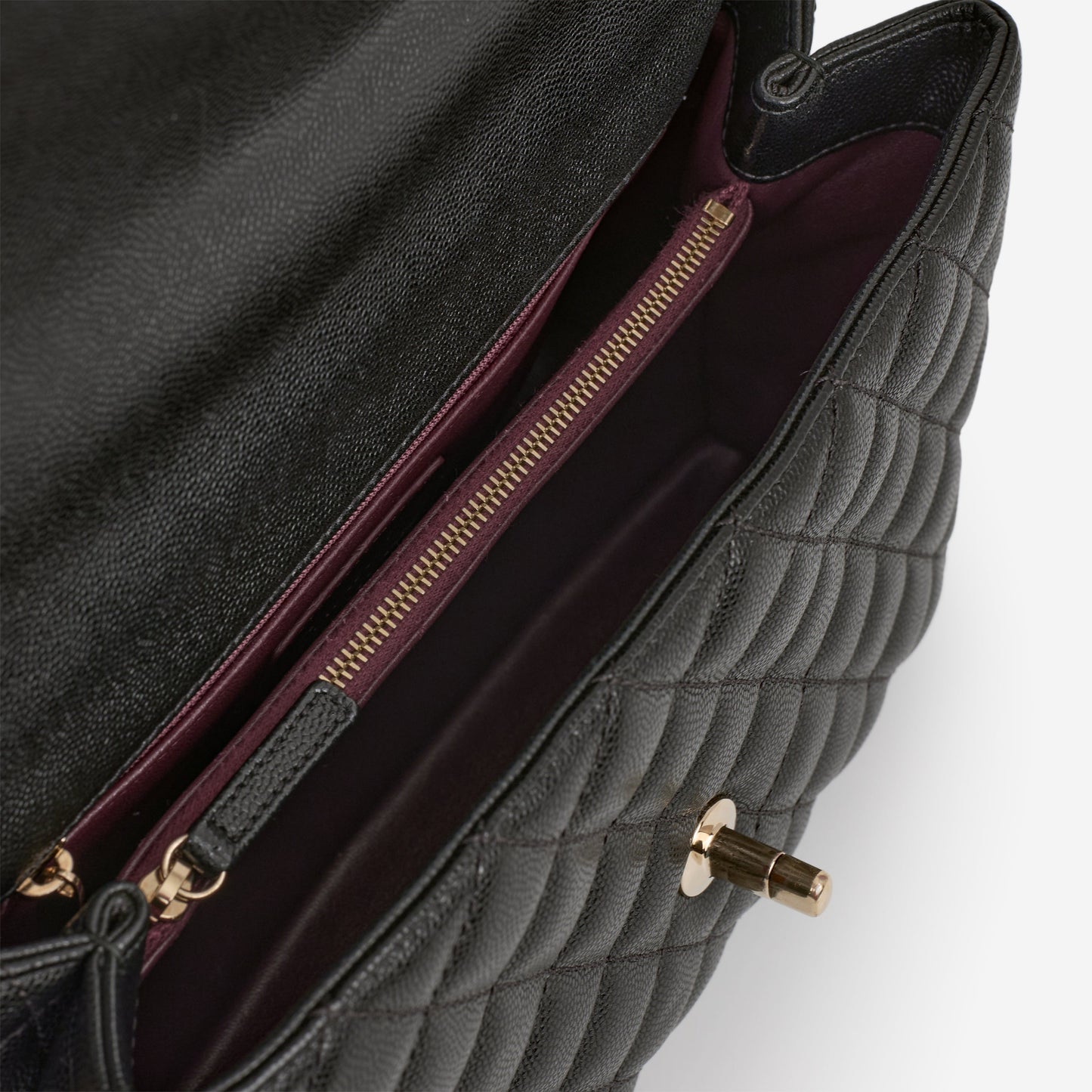 Chanel Medium Coco Handle - Black Caviar | Champagne Gold Hardware