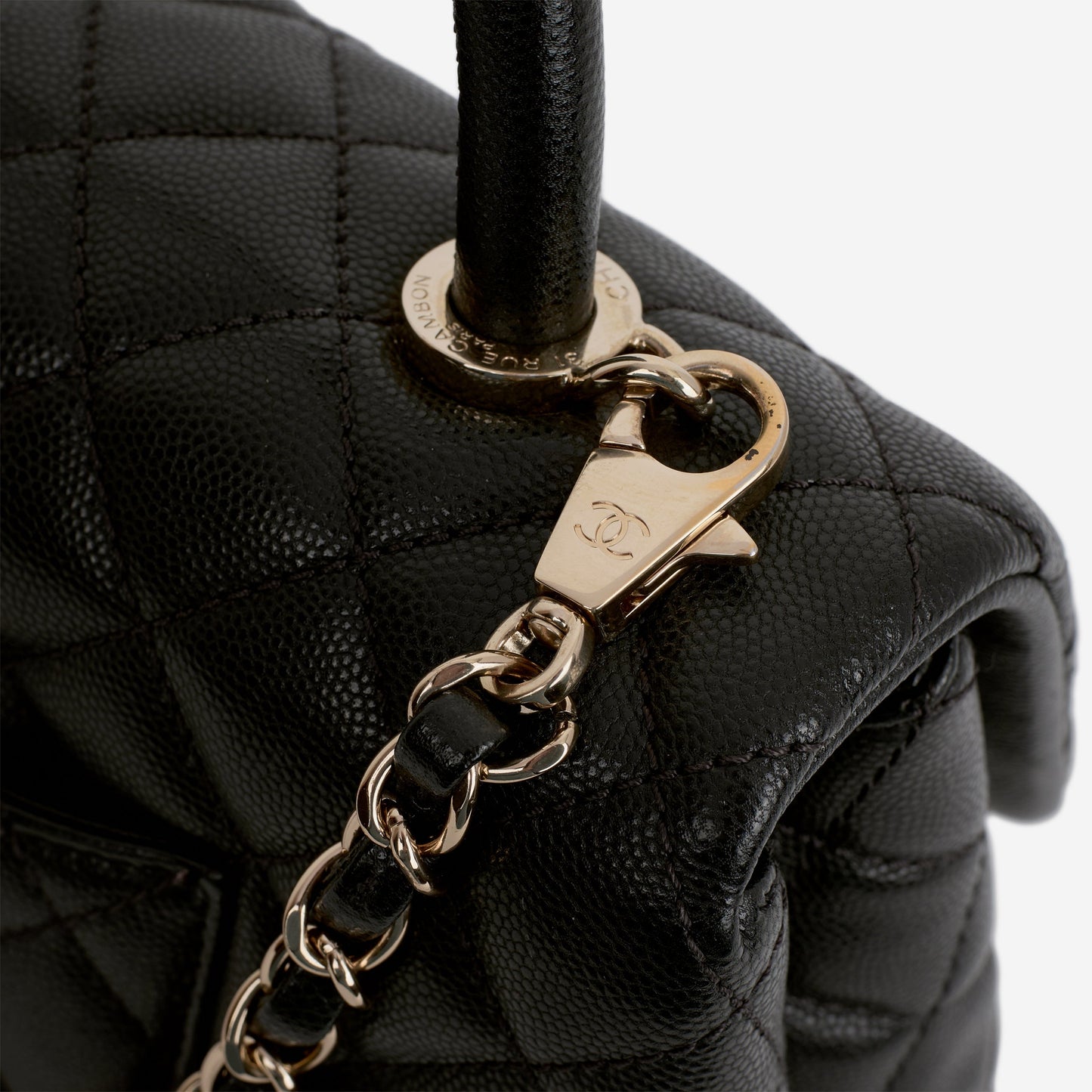 Chanel Medium Coco Handle - Black Caviar | Champagne Gold Hardware