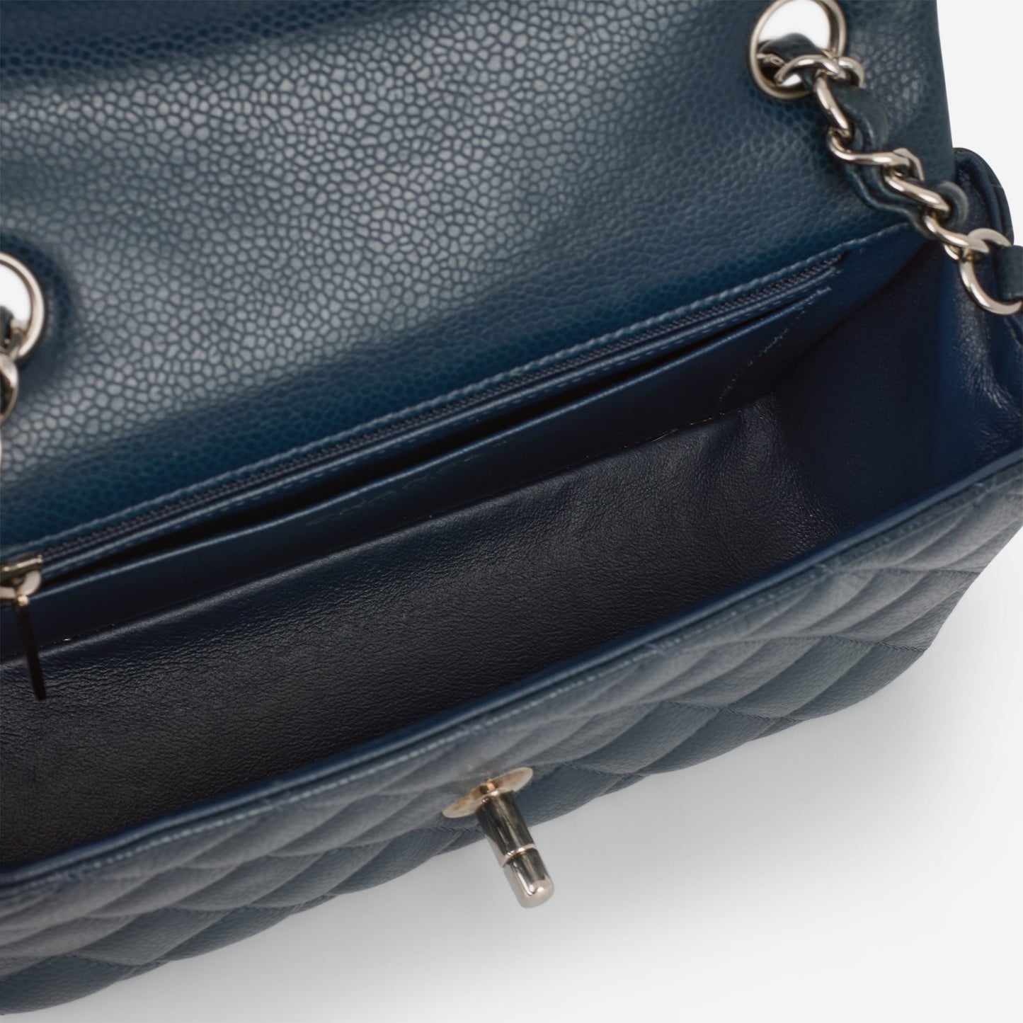 Chanel Mini Rectangular - Dark Teal Caviar | Silver Hardware