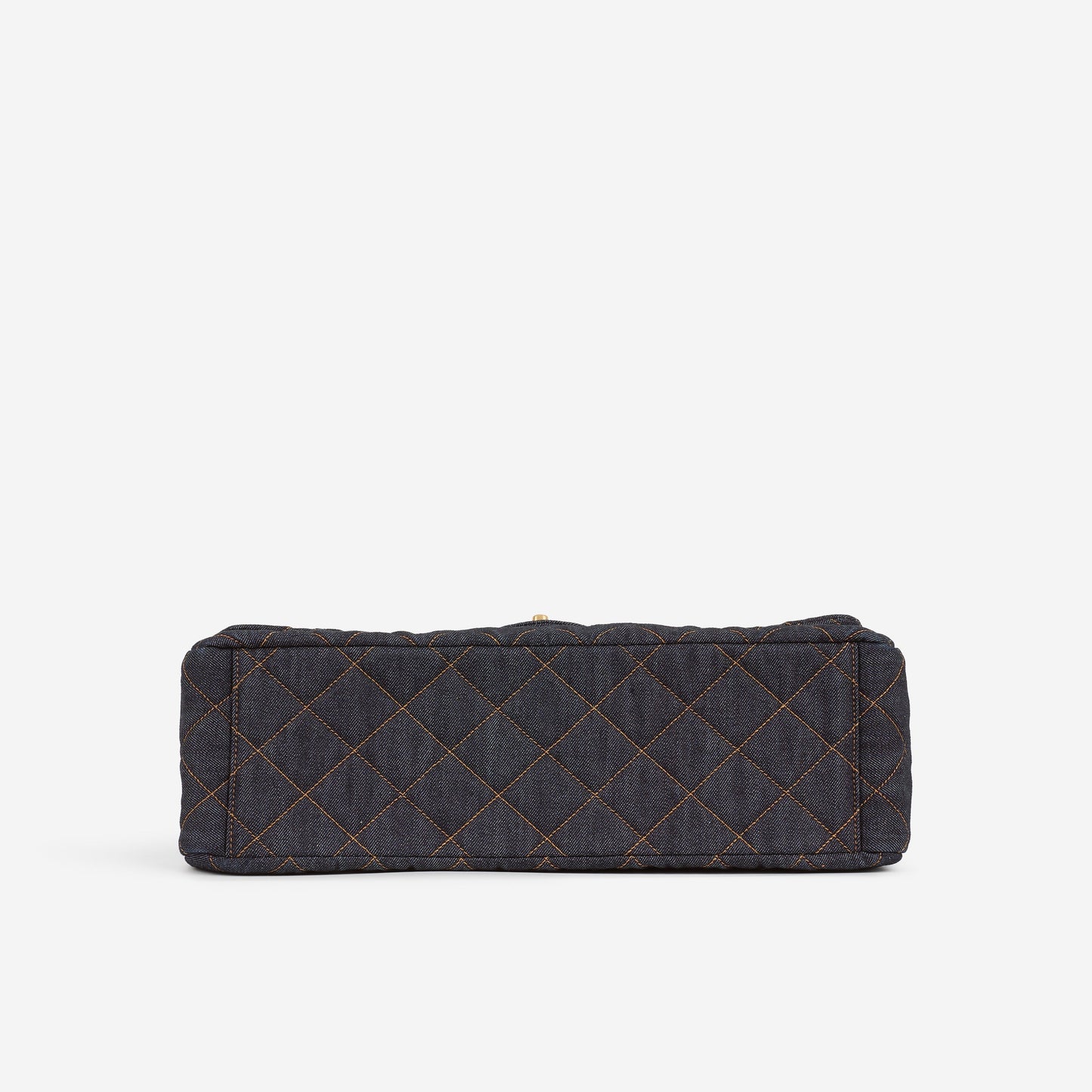 Chanel 26P Maxi Classic Flap - Dark Blue Denim | Aged-Gold Hardware