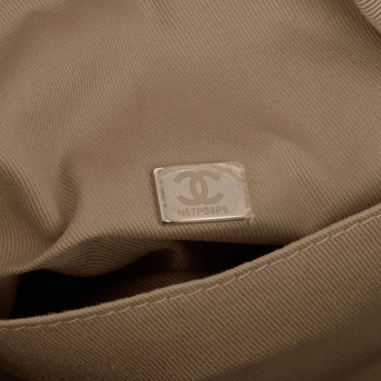 Chanel Deauville - Large Light Grey Fabric | Silver Hardware