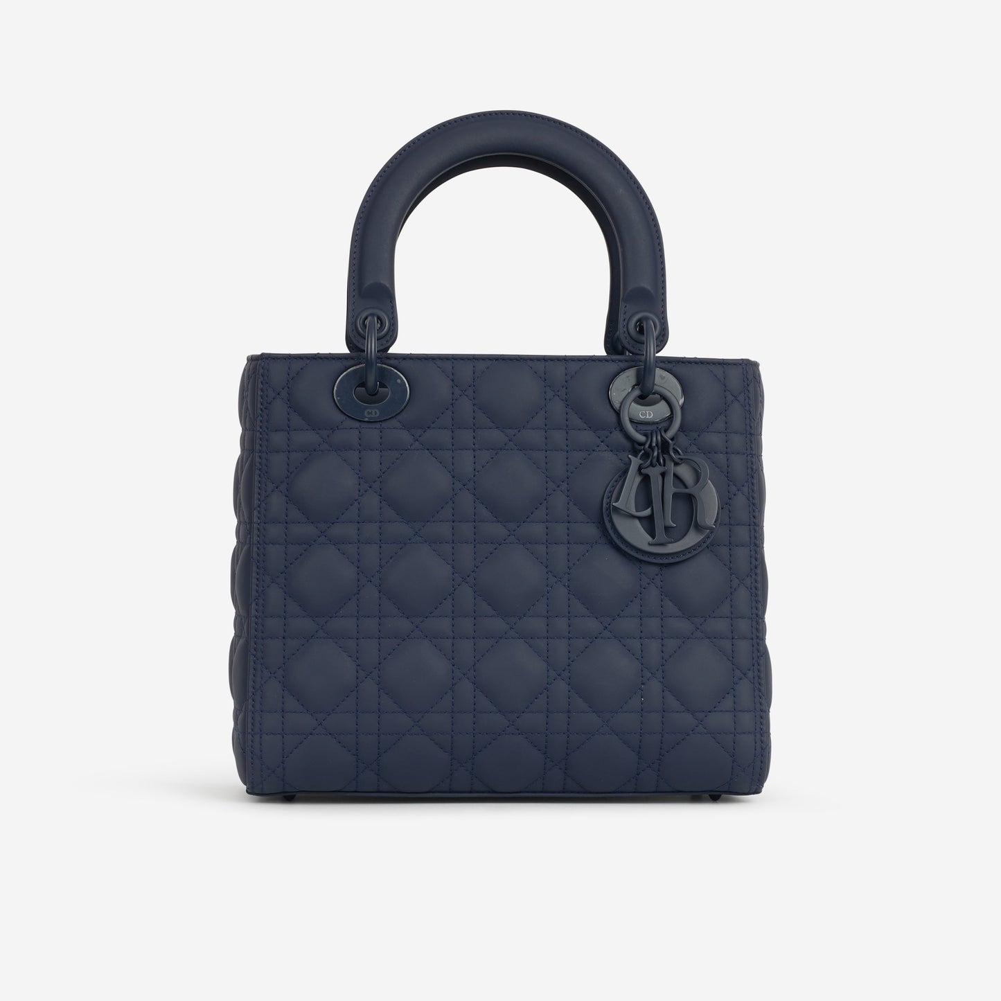 Dior Medium Lady Dior - Navy Ultramatte Calfskin | Tonal Hardware