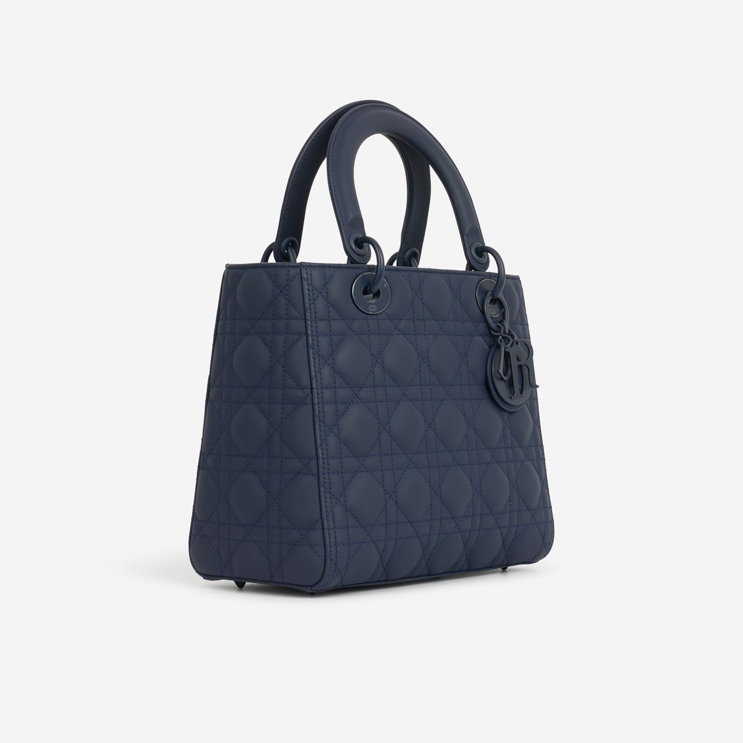 Dior Medium Lady Dior - Navy Ultramatte Calfskin | Tonal Hardware