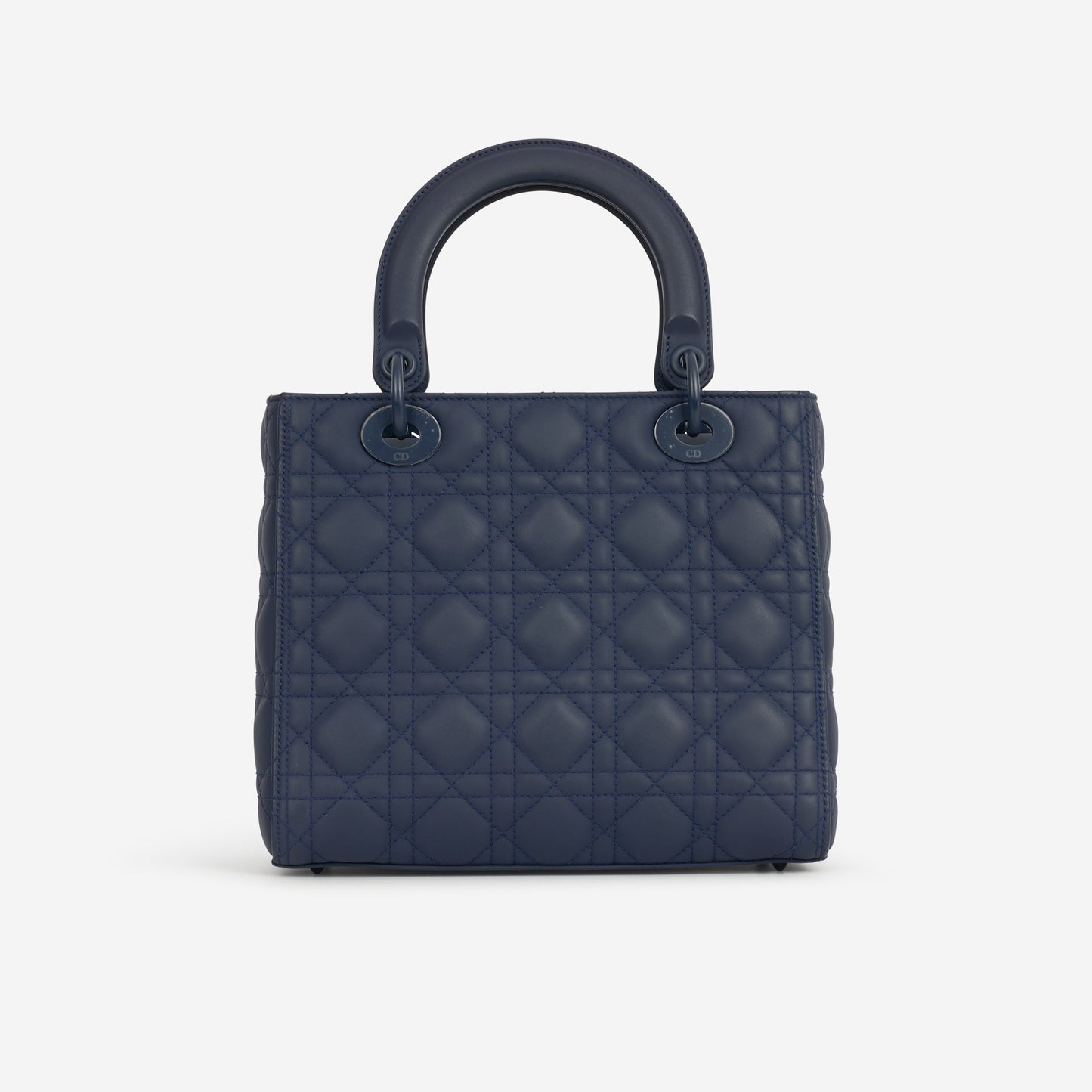 Dior Medium Lady Dior - Navy Ultramatte Calfskin | Tonal Hardware