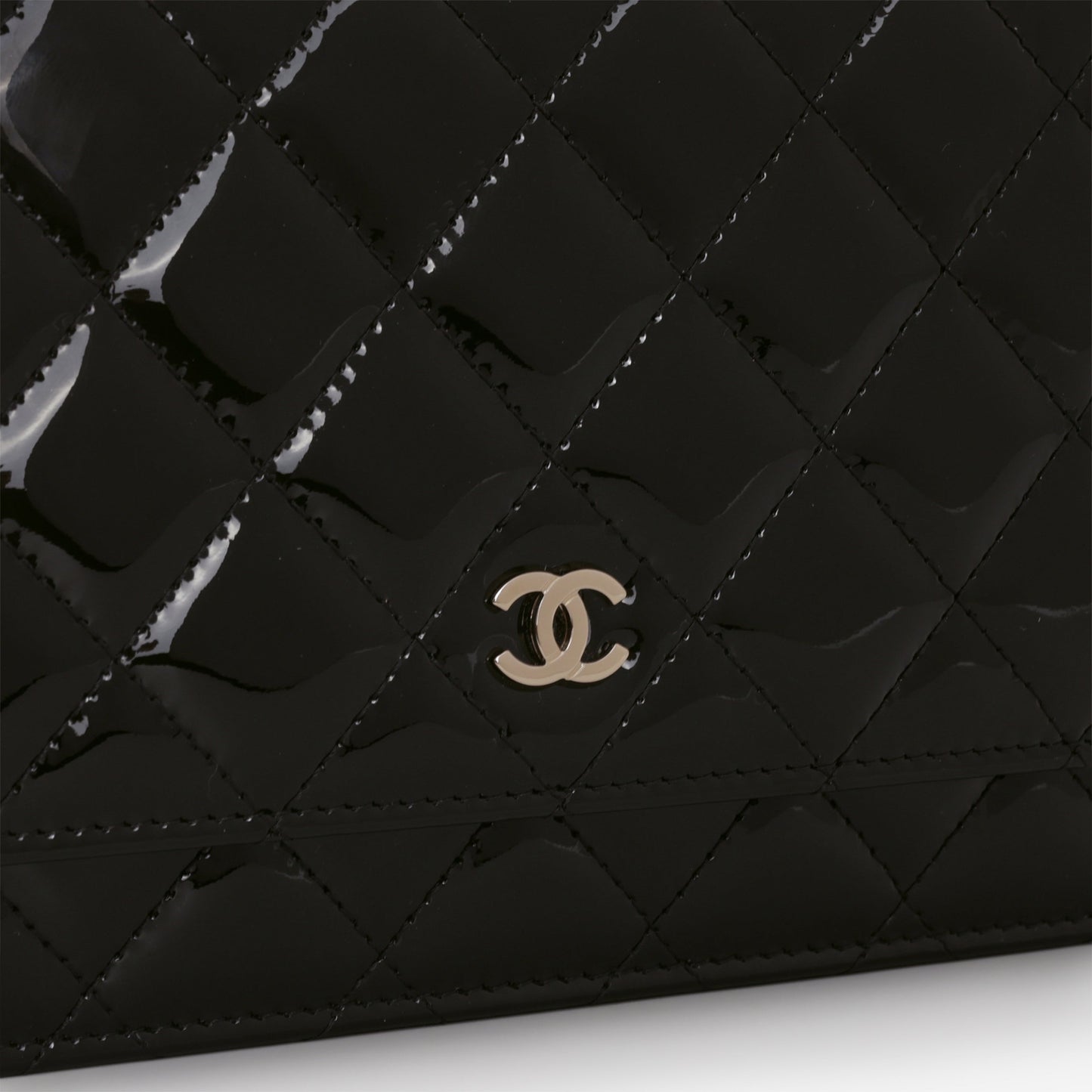 Chanel Classic Wallet on Chain - Black Patent | Champagne Gold Hardware
