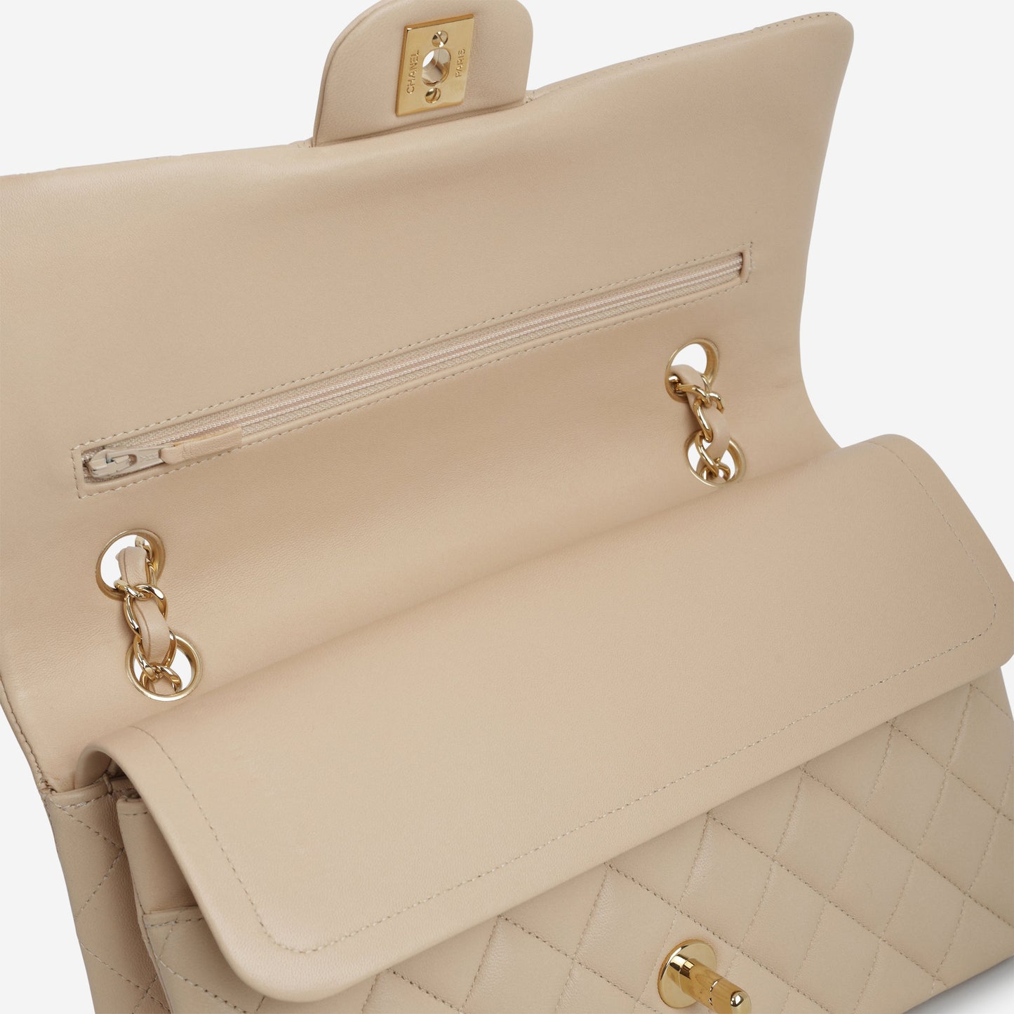Chanel Medium Classic Flap - Beige Lambskin | Gold Hardware