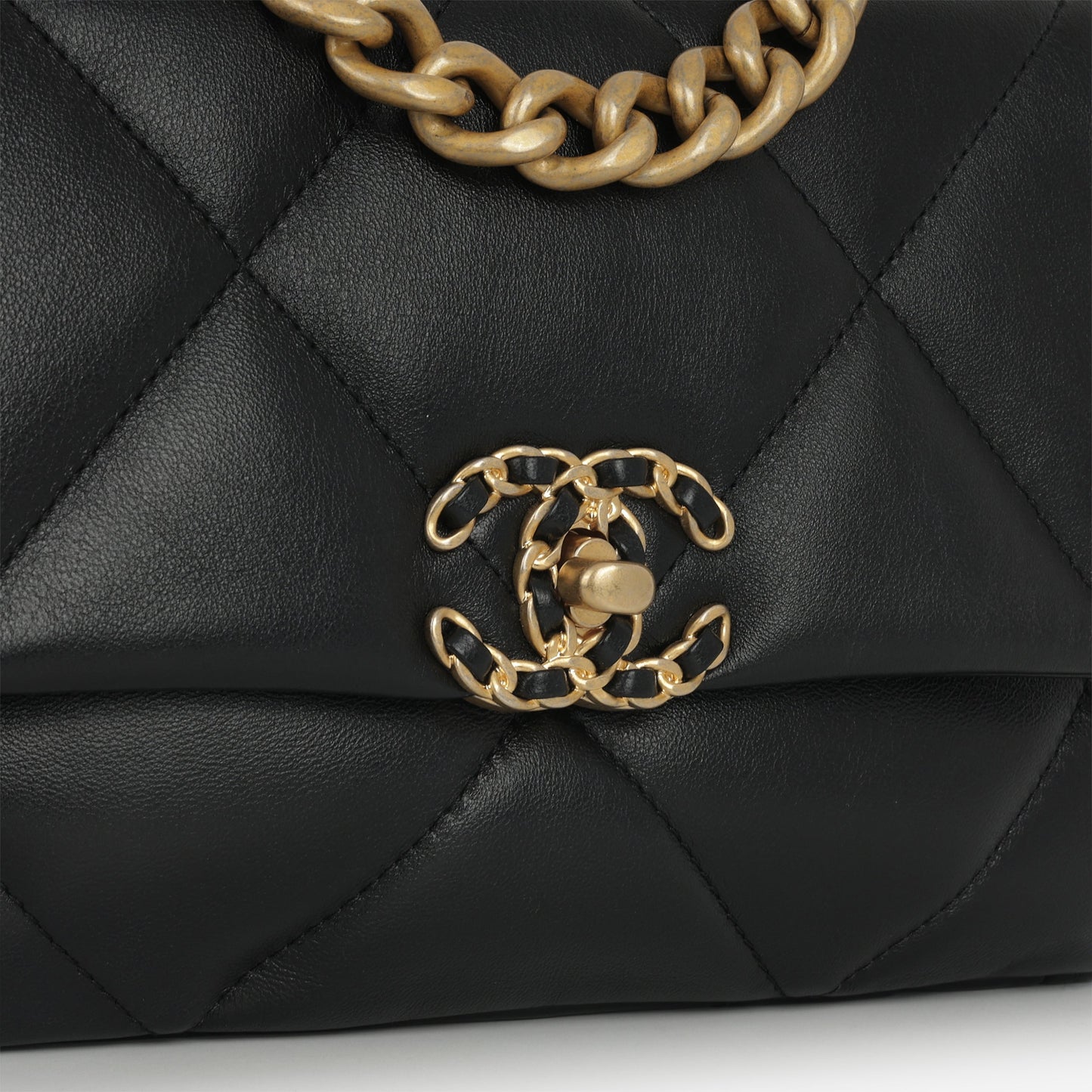Chanel Small 19 Flap Bag - Black Lambskin | Gold & Silver Hardware