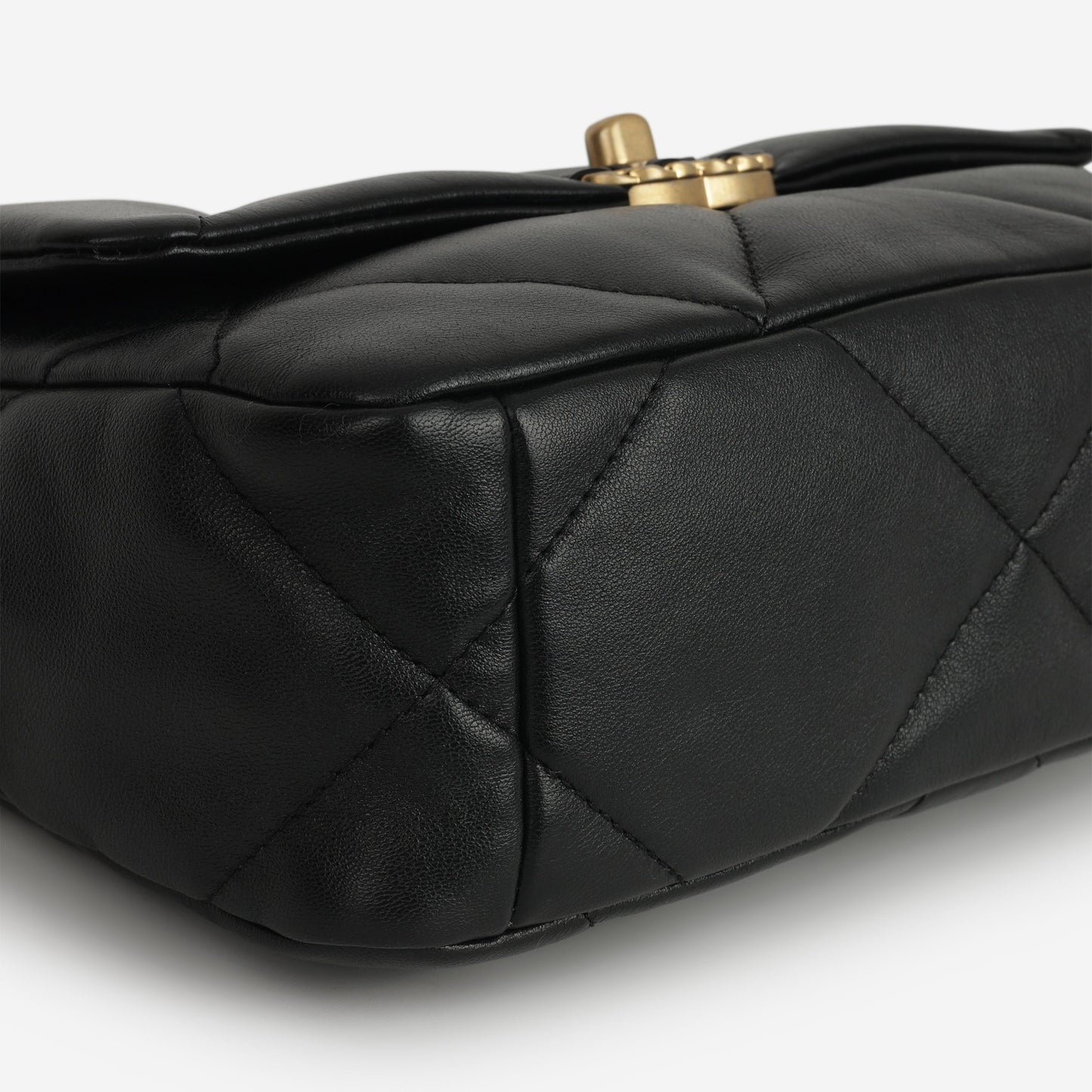 Chanel Small 19 Flap Bag - Black Lambskin | Gold & Silver Hardware