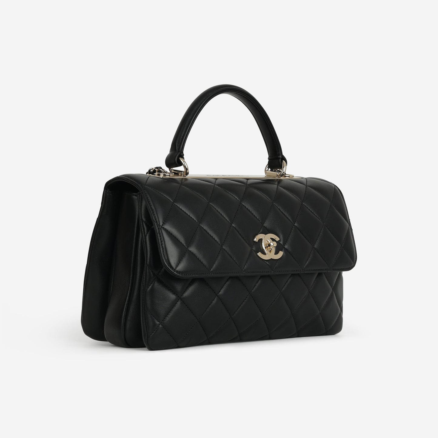 Chanel Medium Trendy CC Flap Bag - Black Lambskin | Champagne Gold Hardware
