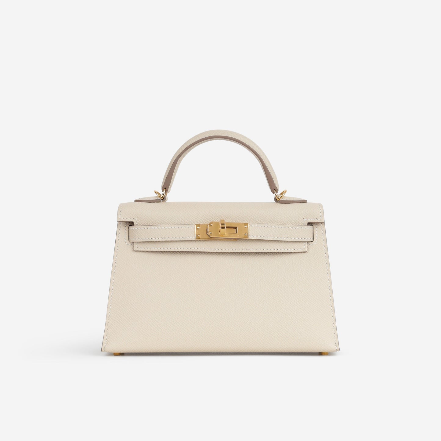 Hermès HSS Mini Kelly - Craie Epsom / Gold Interior | Gold Hardware