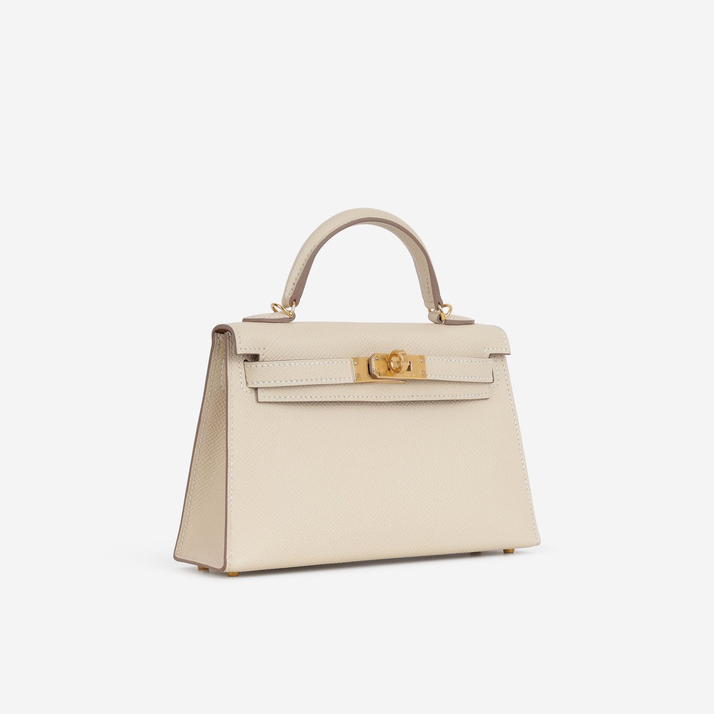 Hermès HSS Mini Kelly - Craie Epsom / Gold Interior | Gold Hardware