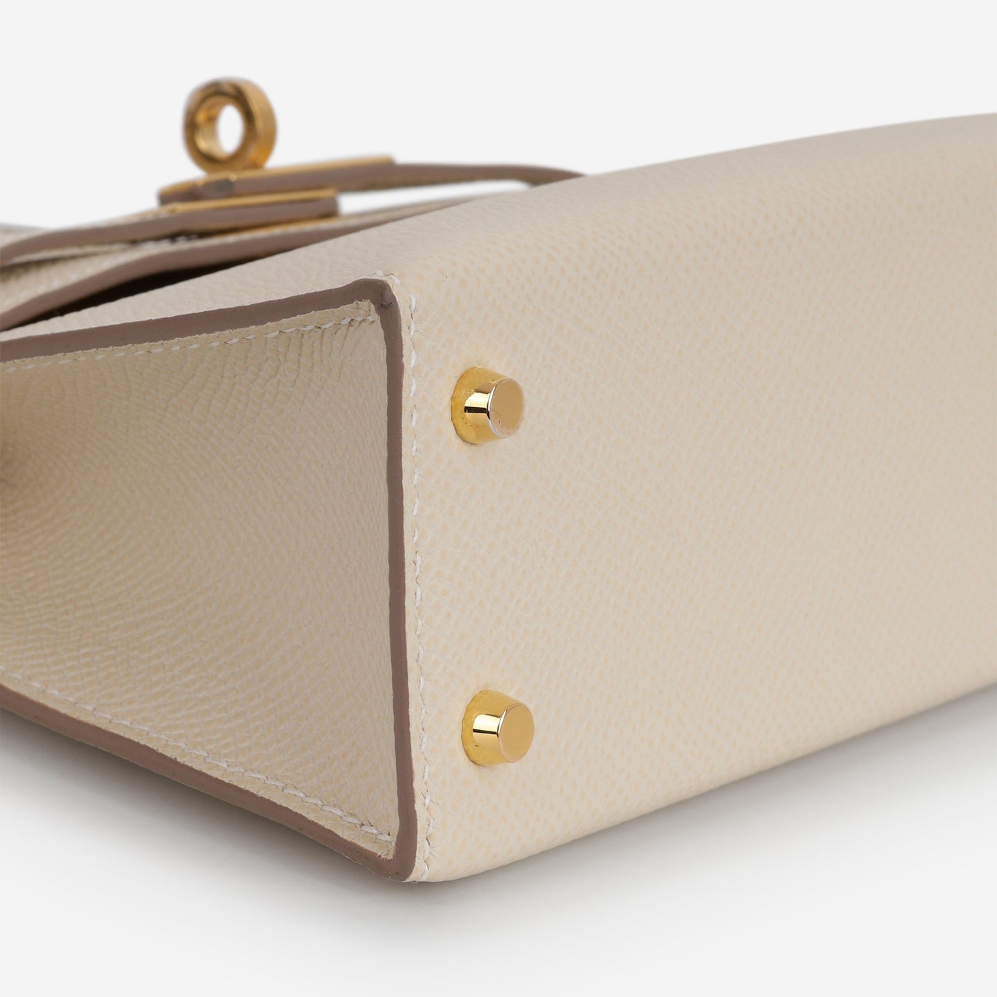 Hermès HSS Mini Kelly - Craie Epsom / Gold Interior | Gold Hardware