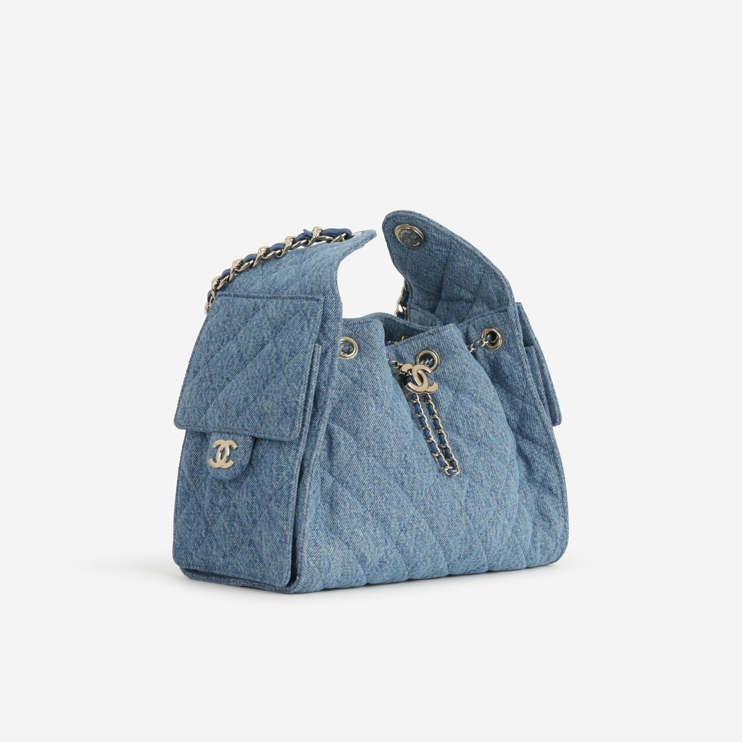 Chanel Small 25 Hobo - Blue Denim | Gold Hardware