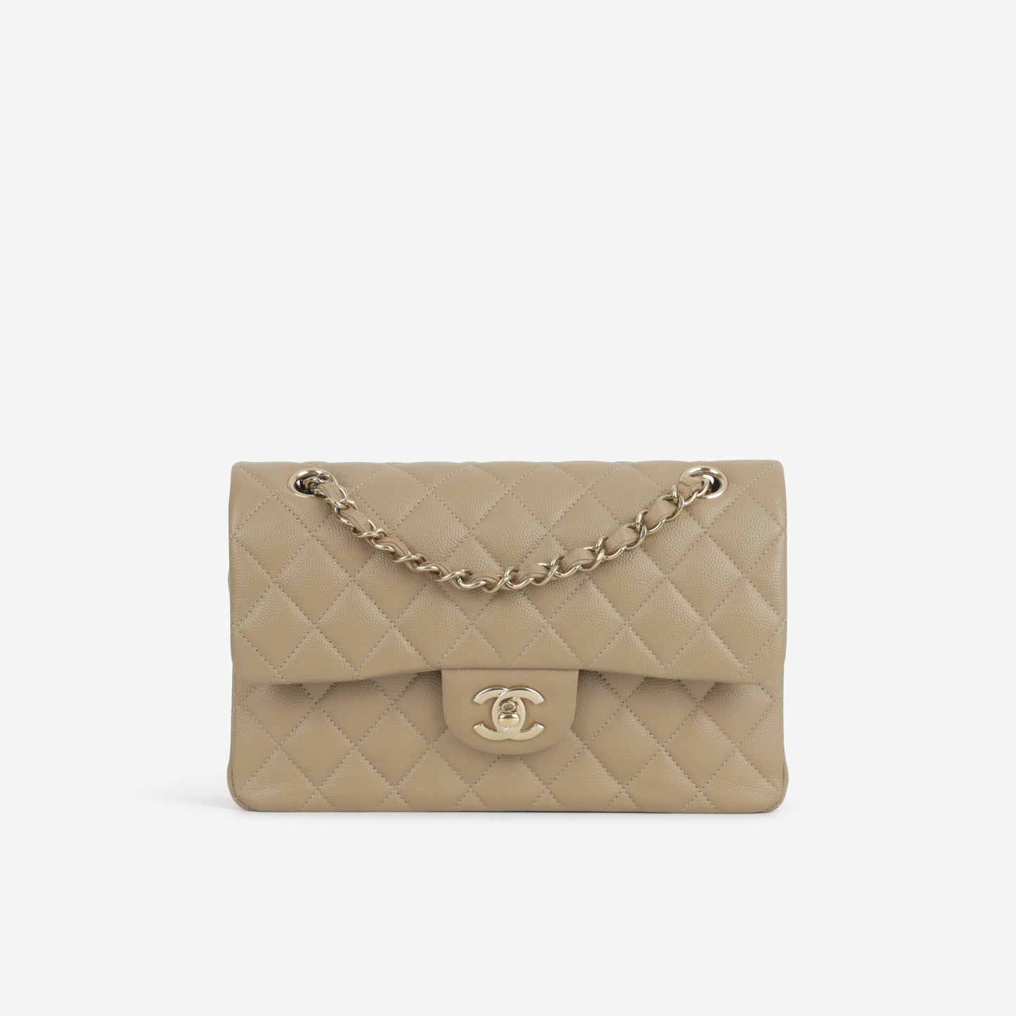 Chanel Small Classic Flap - Beige Caviar | Champagne Gold Hardware
