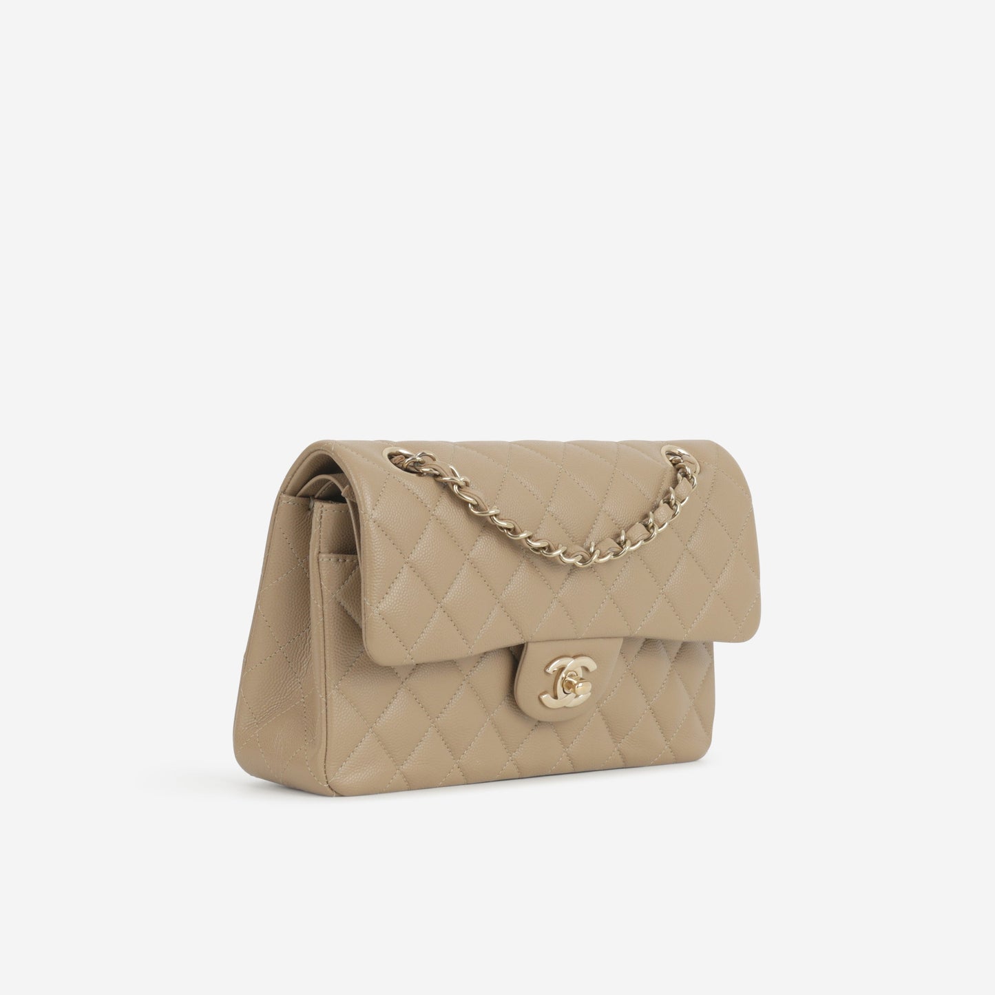 Chanel Small Classic Flap - Beige Caviar | Champagne Gold Hardware