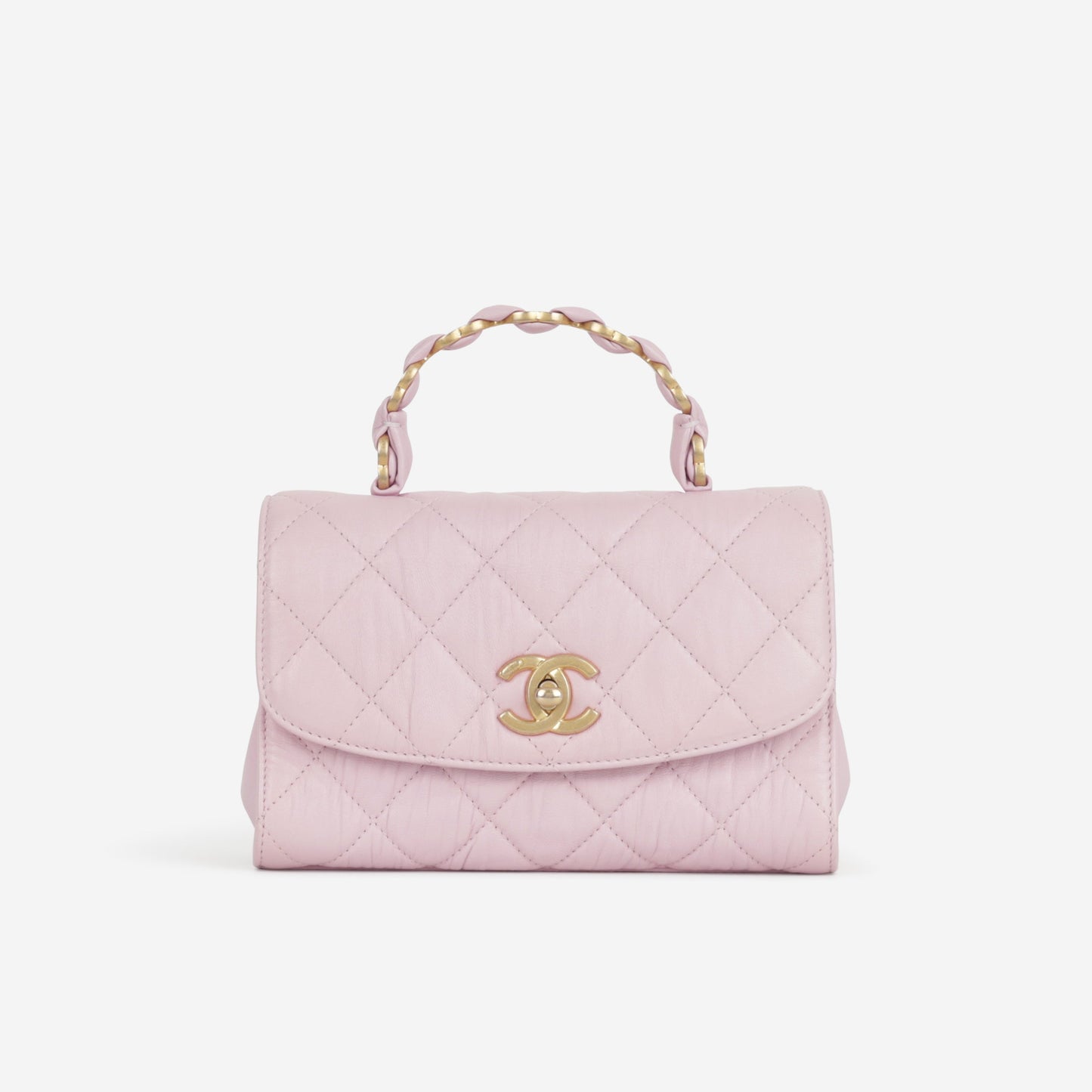 Chanel CC Link Top Handle - Pink Lambskin | Gold Hardware