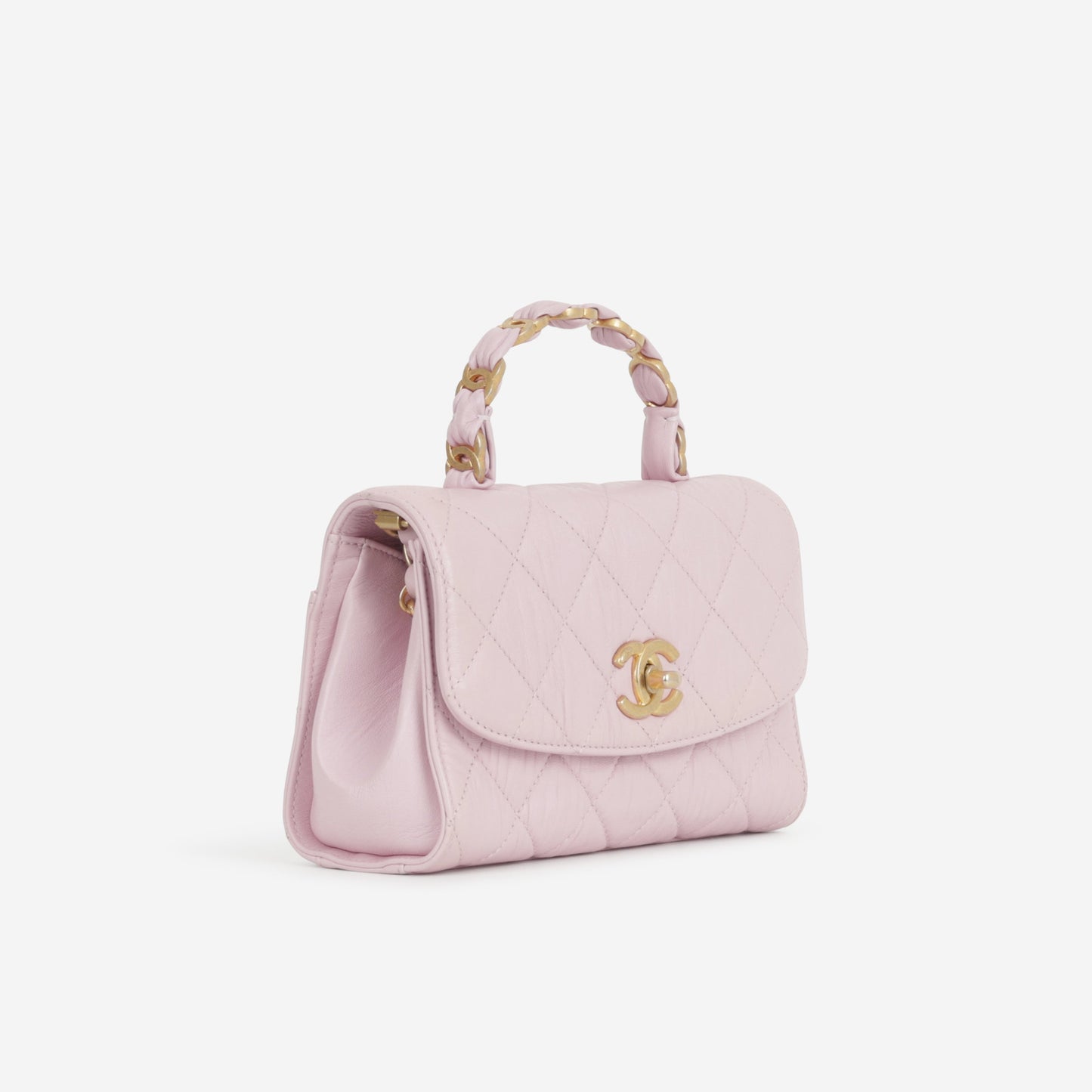 Chanel CC Link Top Handle - Pink Lambskin | Gold Hardware