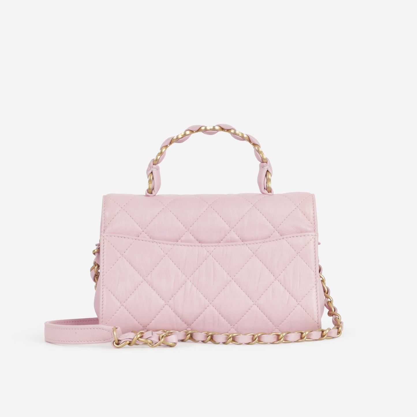 Chanel CC Link Top Handle - Pink Lambskin | Gold Hardware