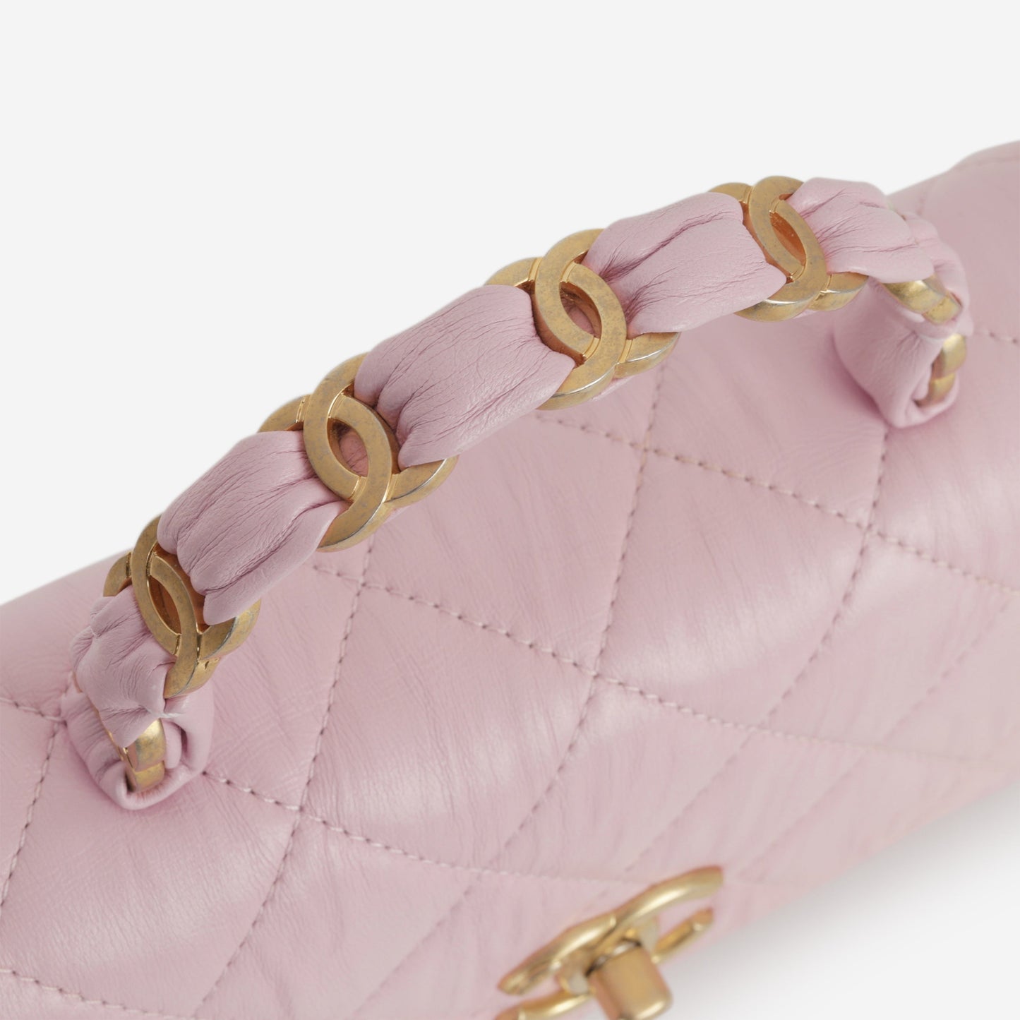Chanel CC Link Top Handle - Pink Lambskin | Gold Hardware