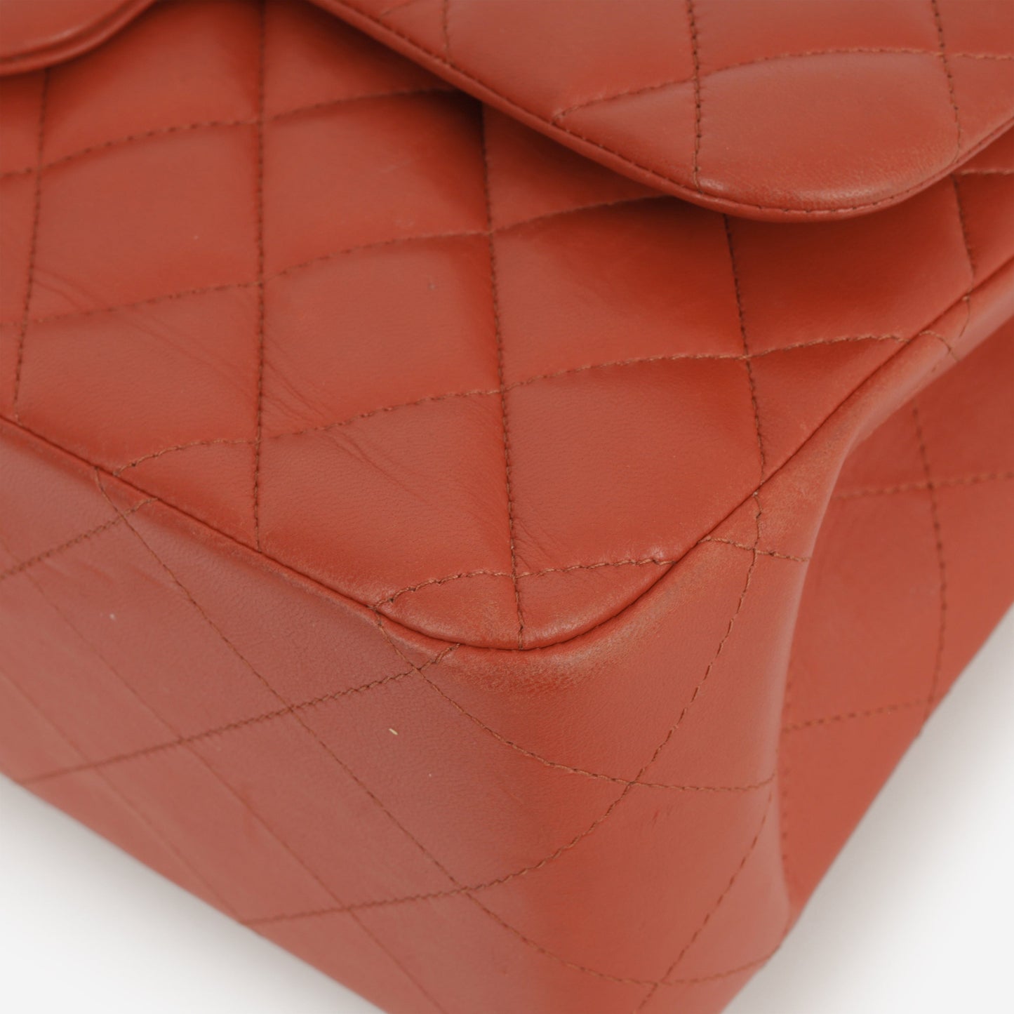 Chanel Jumbo Classic Flap - Brick Red Lambskin | Champagne Gold Hardware