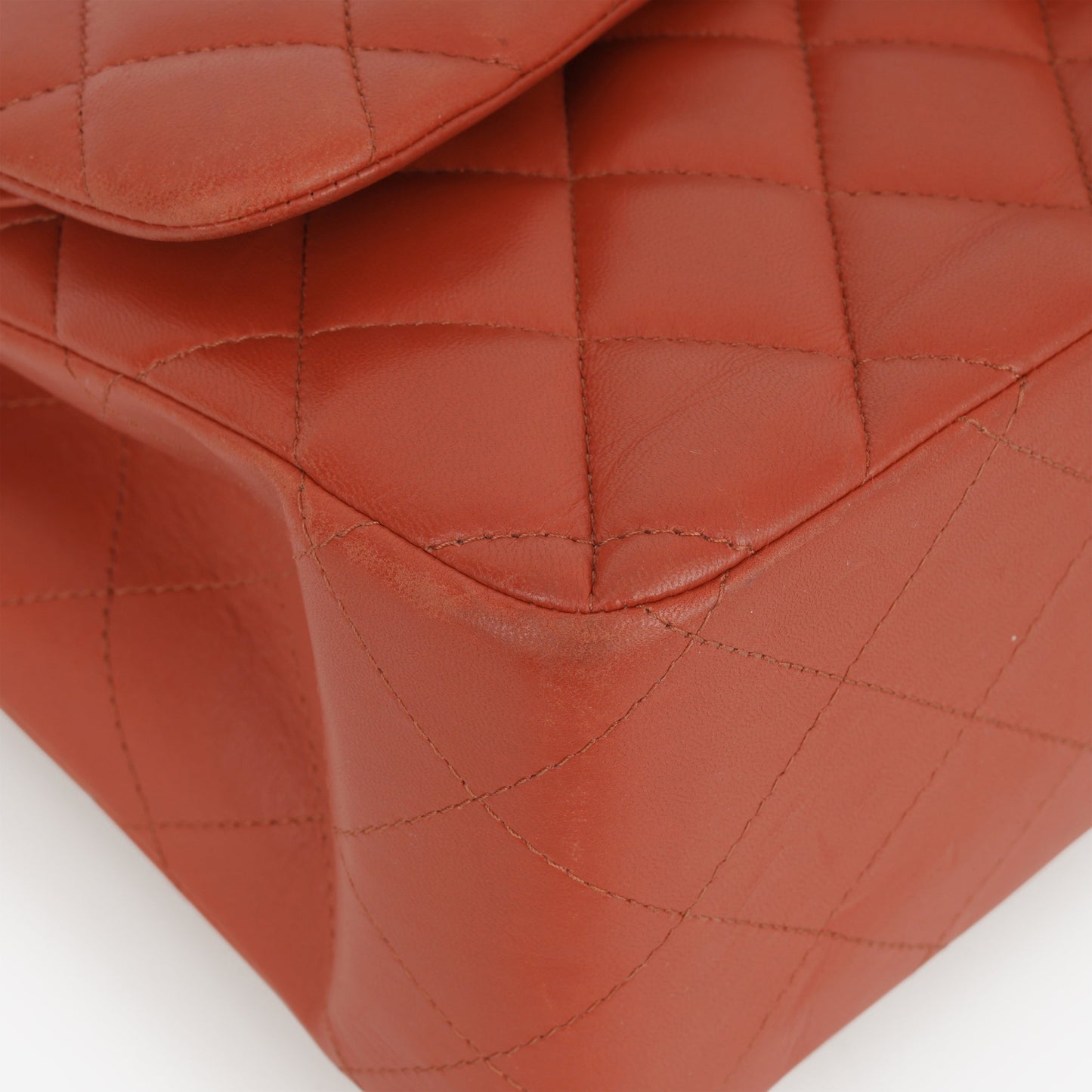 Chanel Jumbo Classic Flap - Brick Red Lambskin | Champagne Gold Hardware