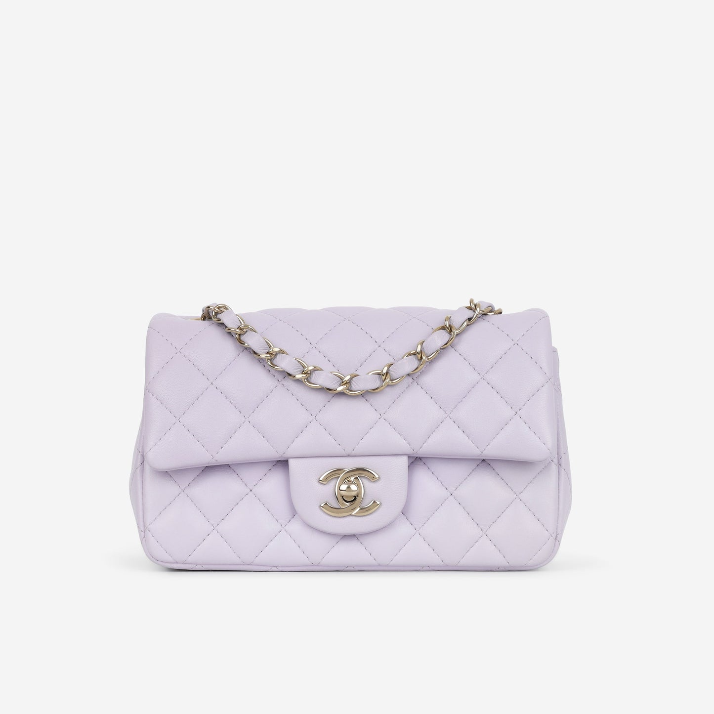 Chanel Mini Rectangular - Lilac Lambskin | Champagne Gold Hardware