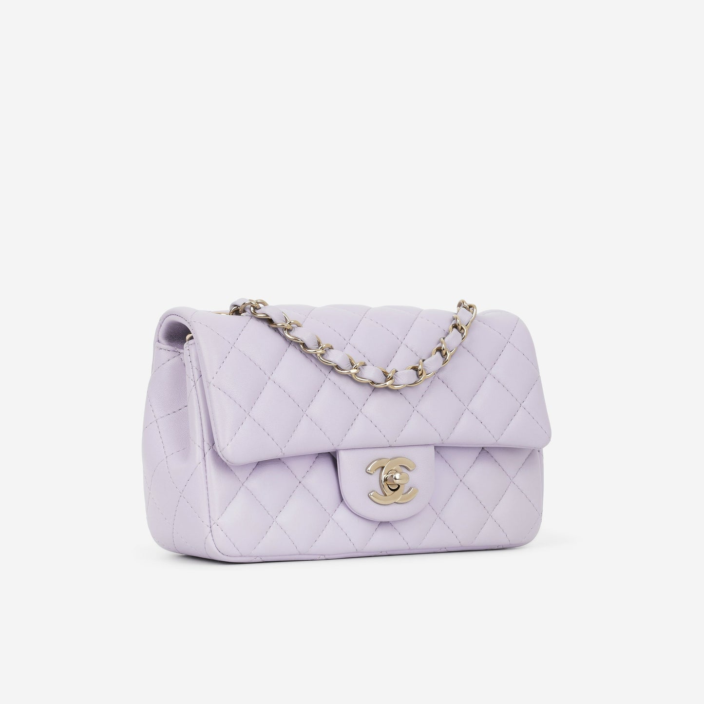 Chanel Mini Rectangular - Lilac Lambskin | Champagne Gold Hardware