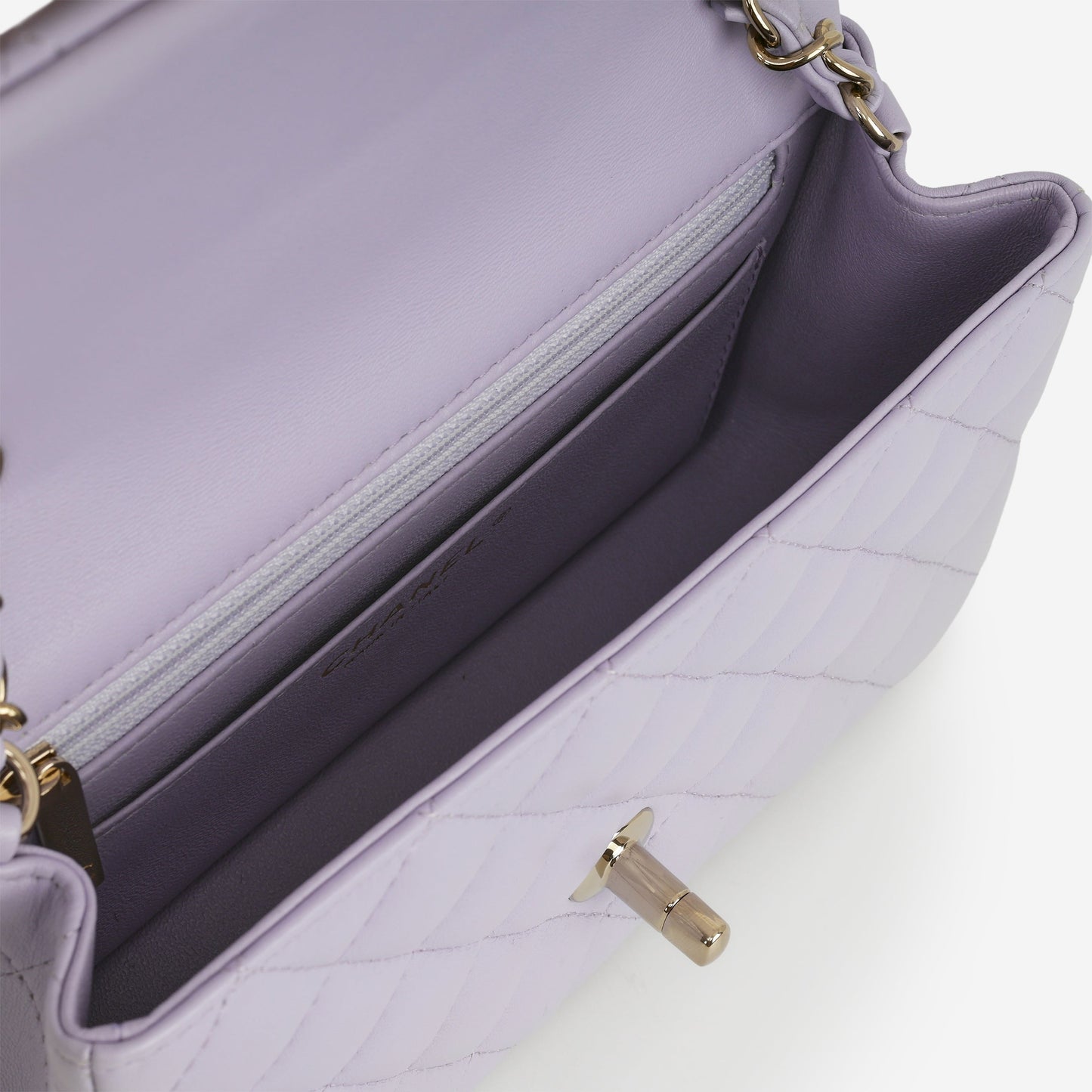 Chanel Mini Rectangular - Lilac Lambskin | Champagne Gold Hardware