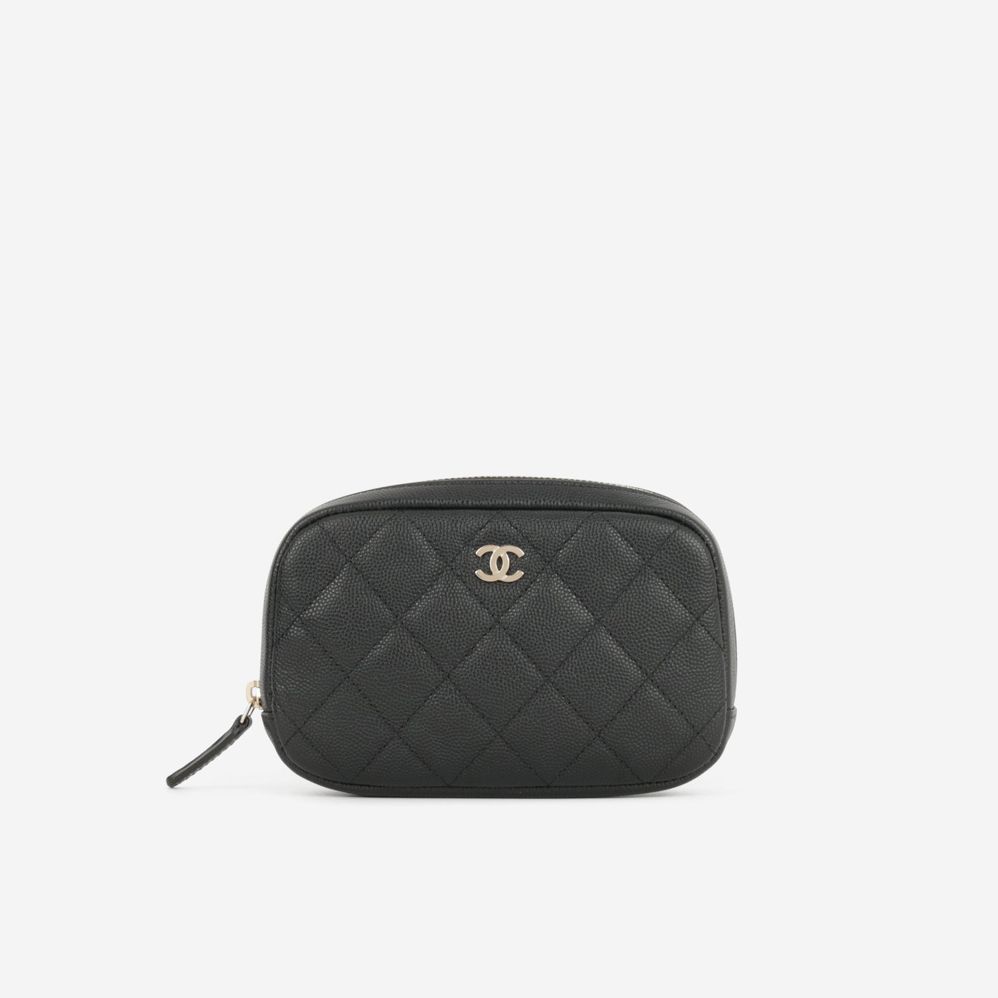 Chanel Small Curvy Cosmetic Pouch - Black Caviar | Gold Hardware