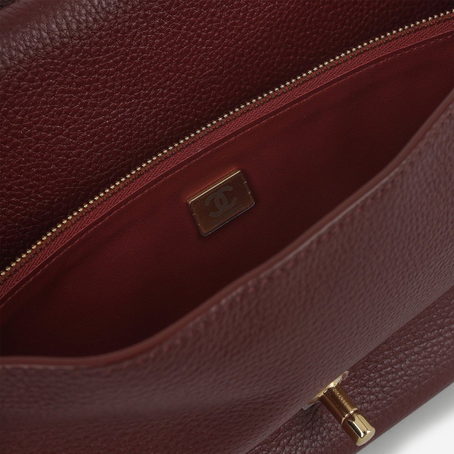Chanel SS26 Maxi Flap Bag - Burgundy Grained Calfskin | Gold Hardware