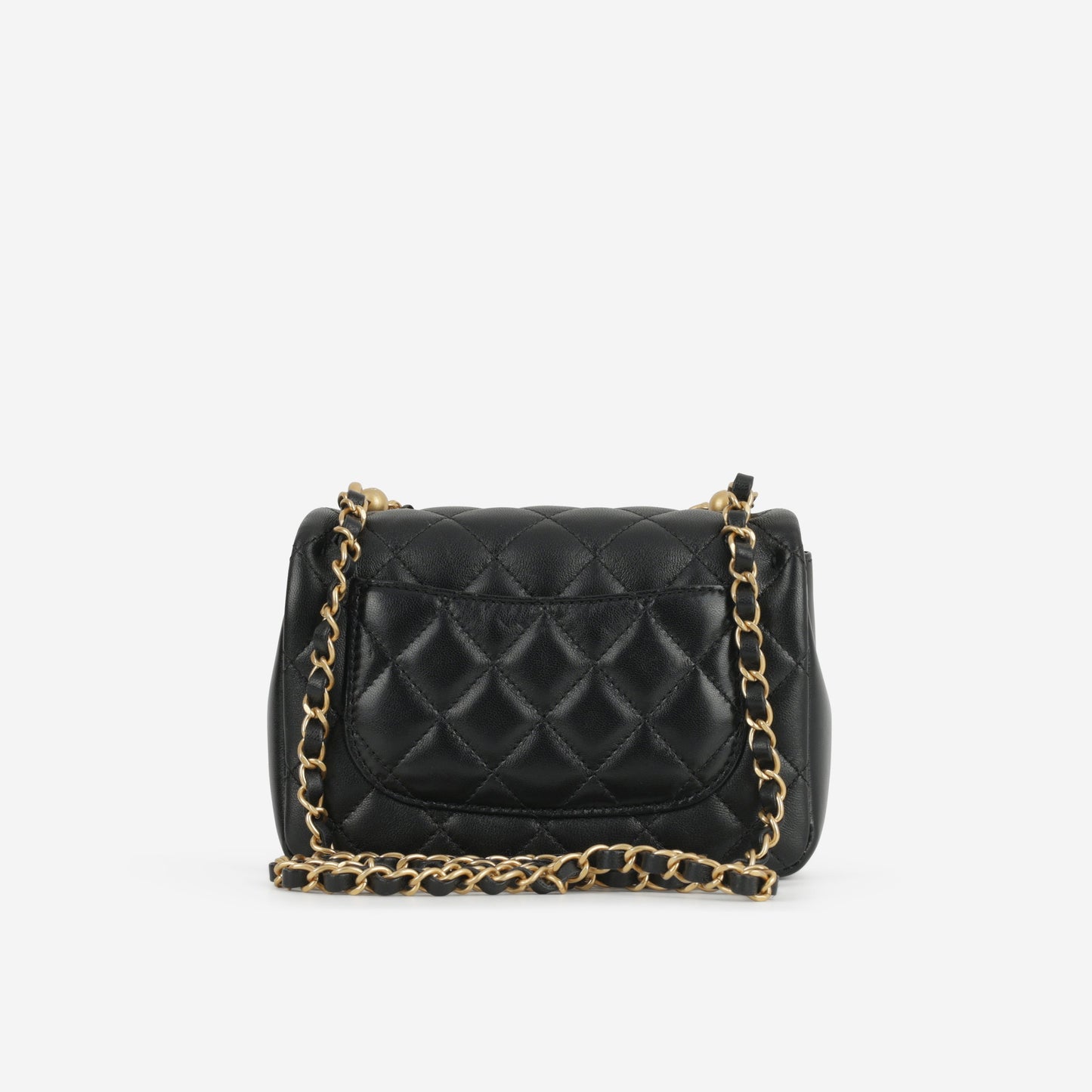 Chanel 24P Mini Pearl Twist Flap - Black Lambskin | Gold Hardware
