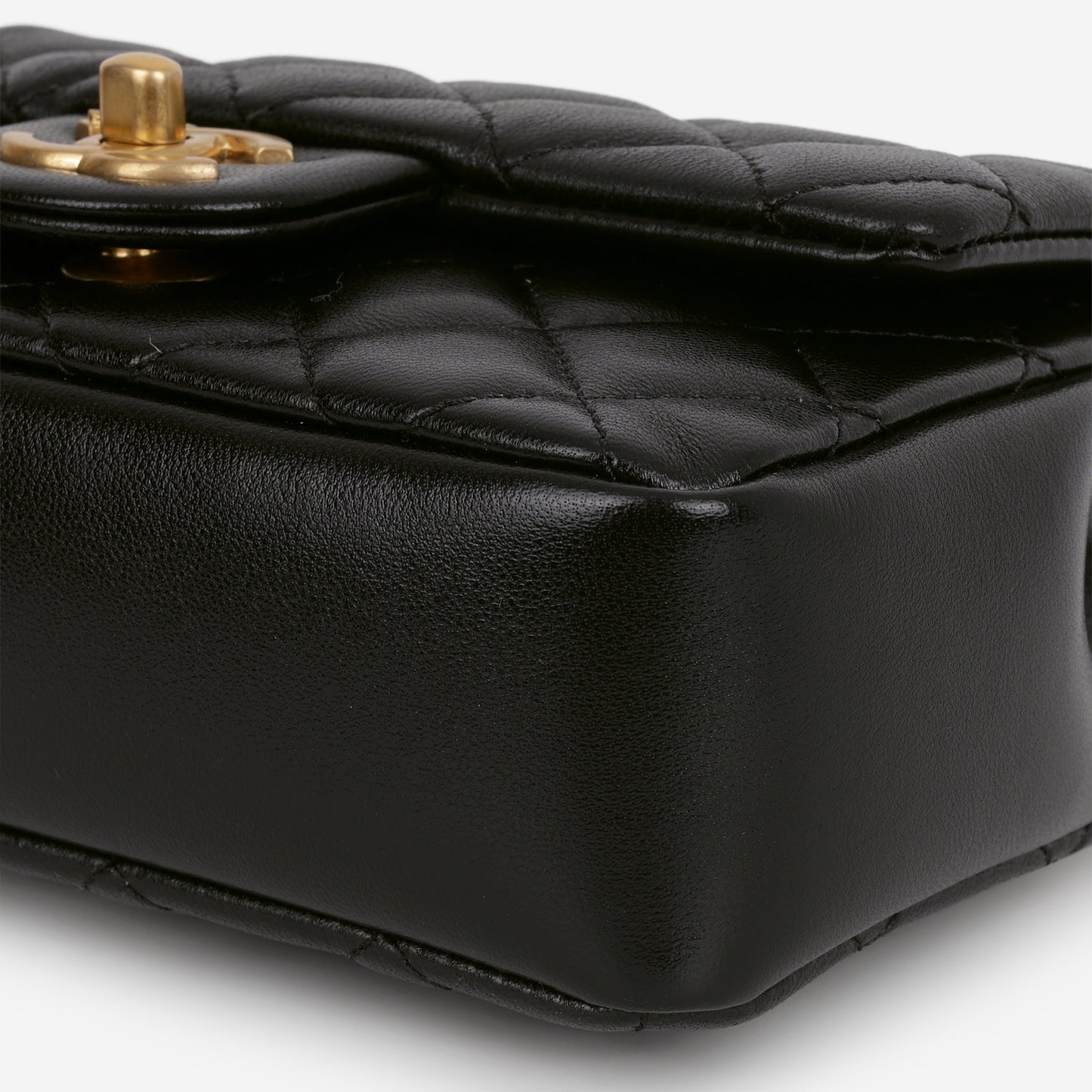 Chanel 24P Mini Pearl Twist Flap - Black Lambskin | Gold Hardware