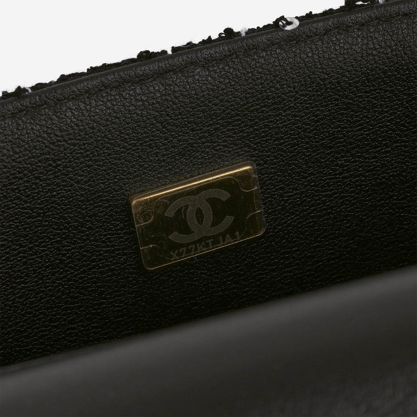Chanel Mini Top Handle Flap - Black / White Tweed | Gold Hardware