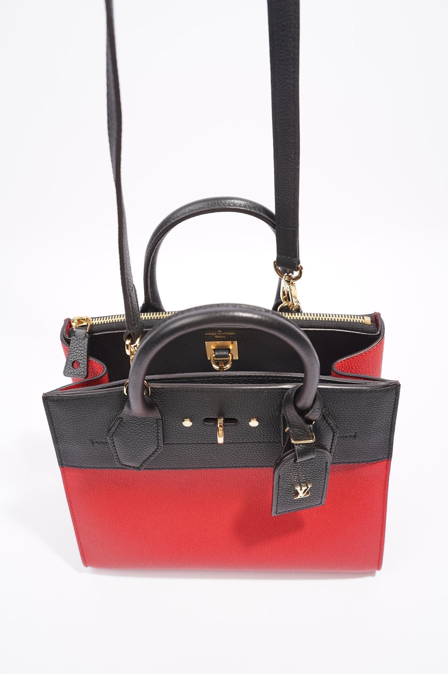 Louis Vuitton City Steamer Red / Black Leather PM