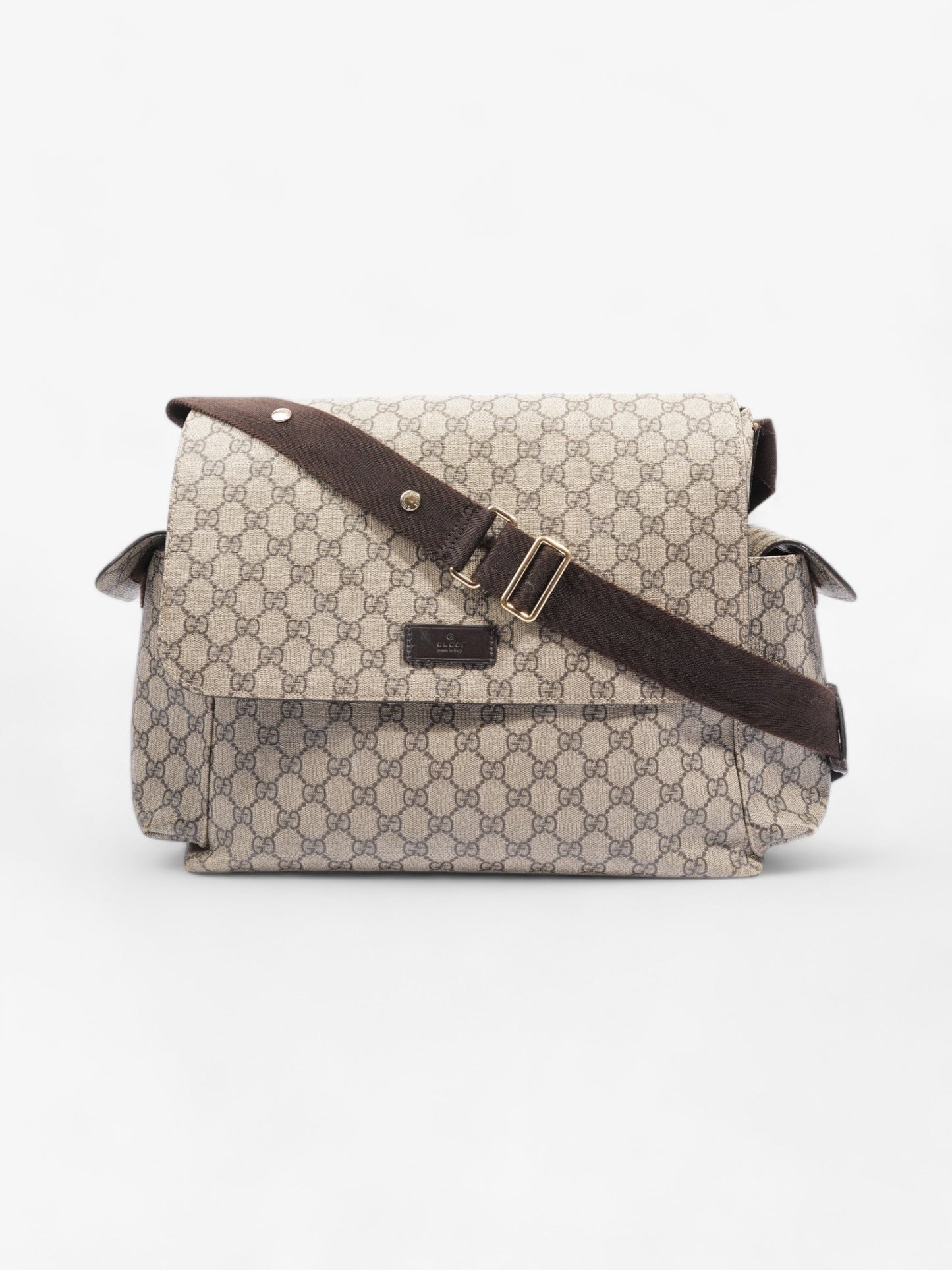Gucci Baby Changing Bag Beige And Ebony GG Supreme Coated Canvas