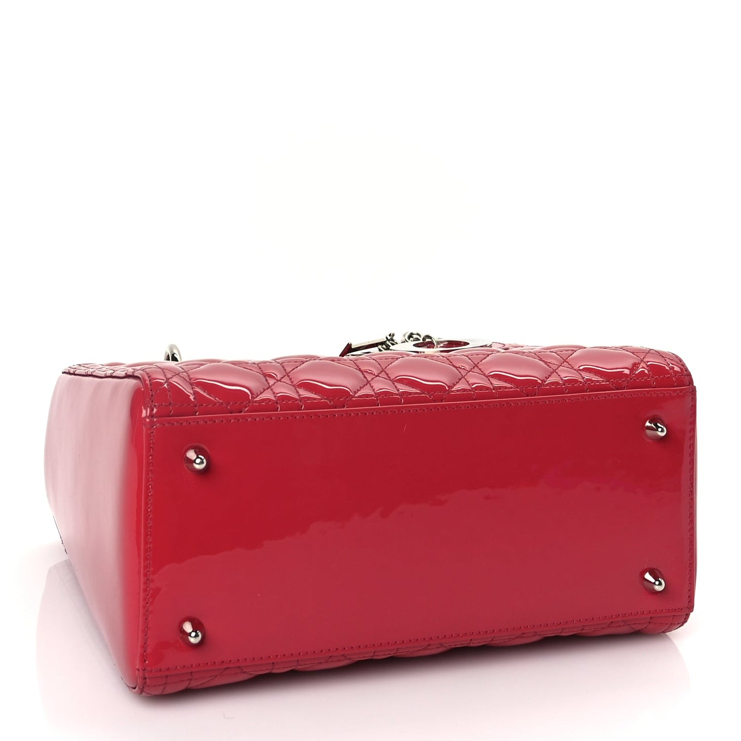 Christian Dior Patent Cannage Medium Lady Dior Fuchsia