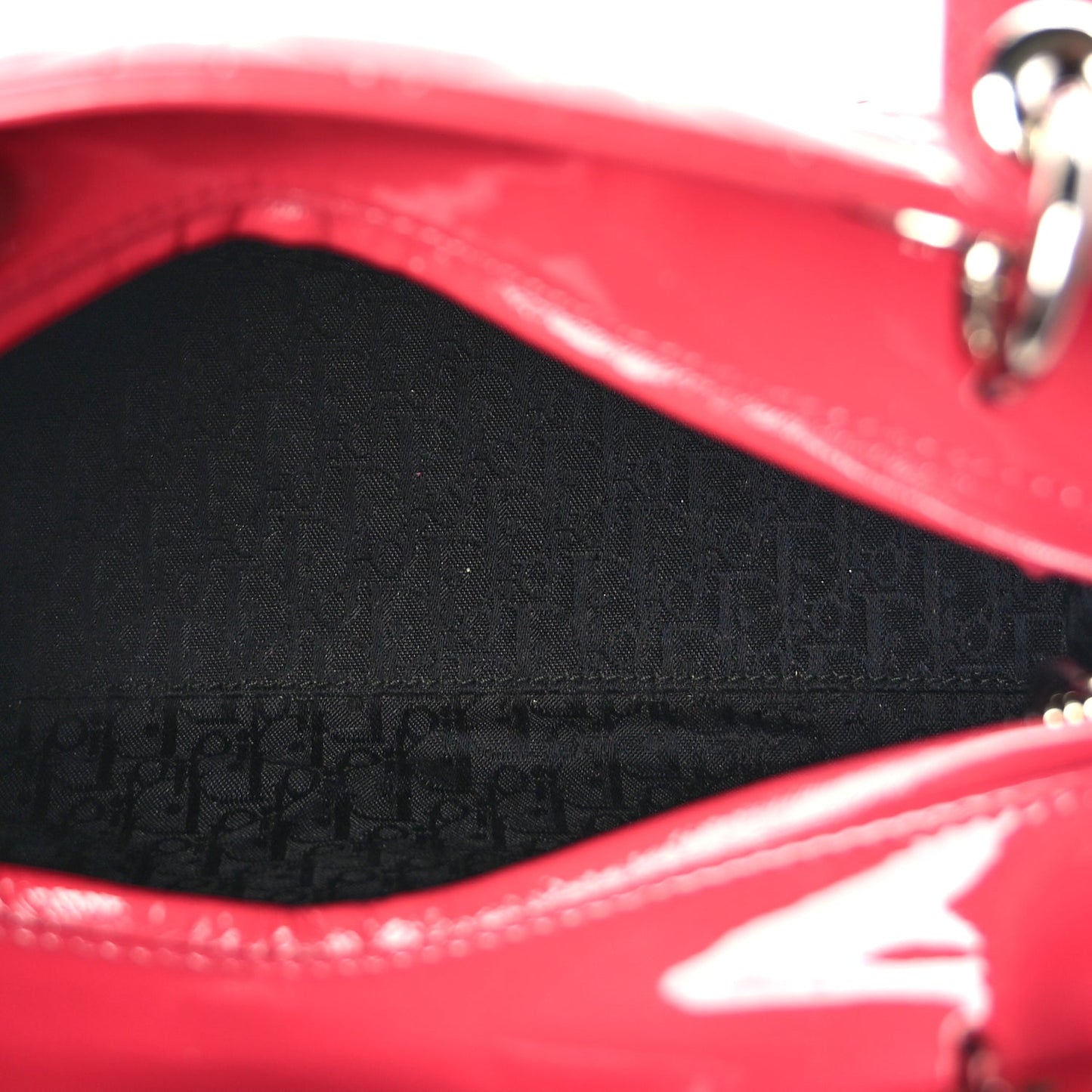 Christian Dior Patent Cannage Medium Lady Dior Fuchsia