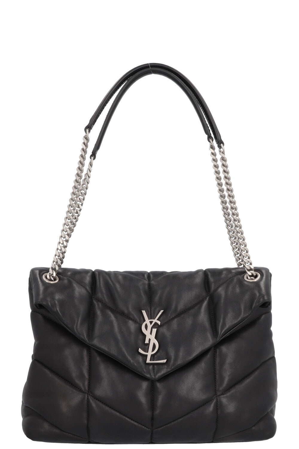 SAINT LAURENT Medium LouLou Puffer Bag Black