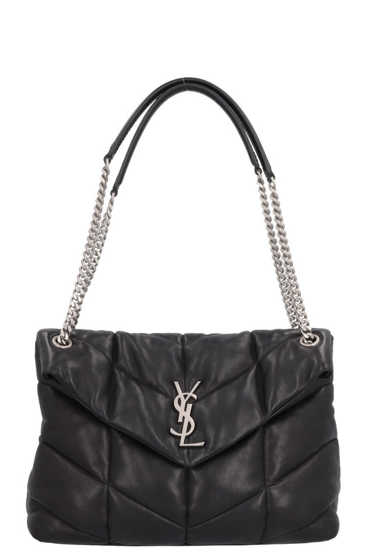 SAINT LAURENT Medium LouLou Puffer Bag Black