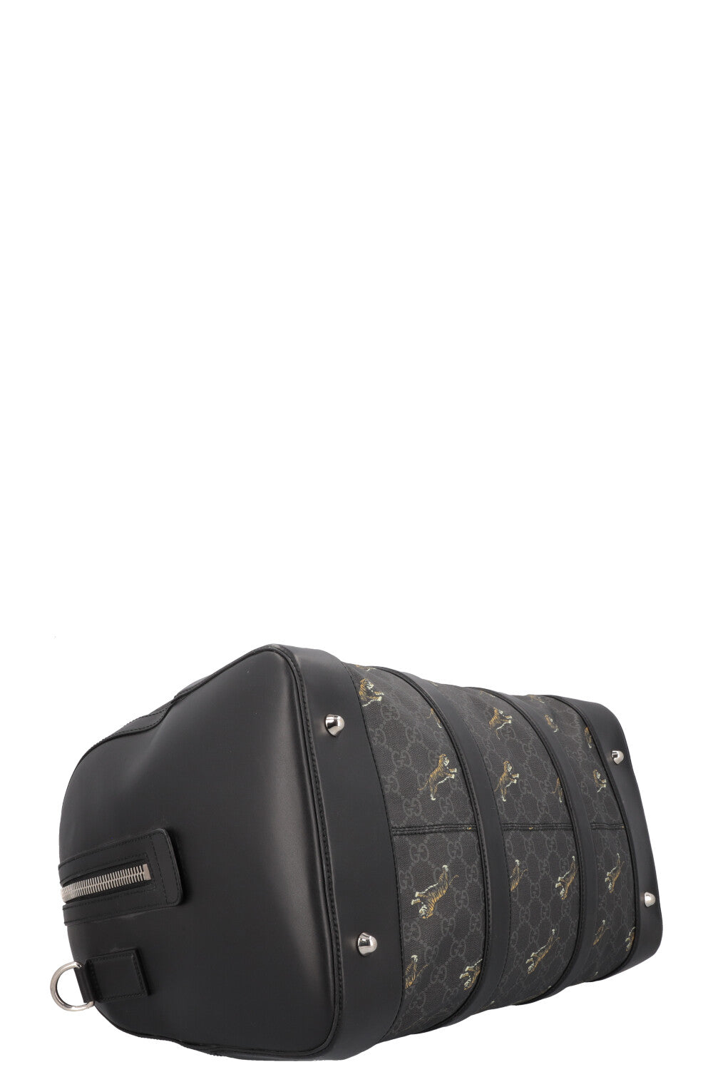 GUCCI Tiger Supreme Canvas Bowling Bag Charcoal