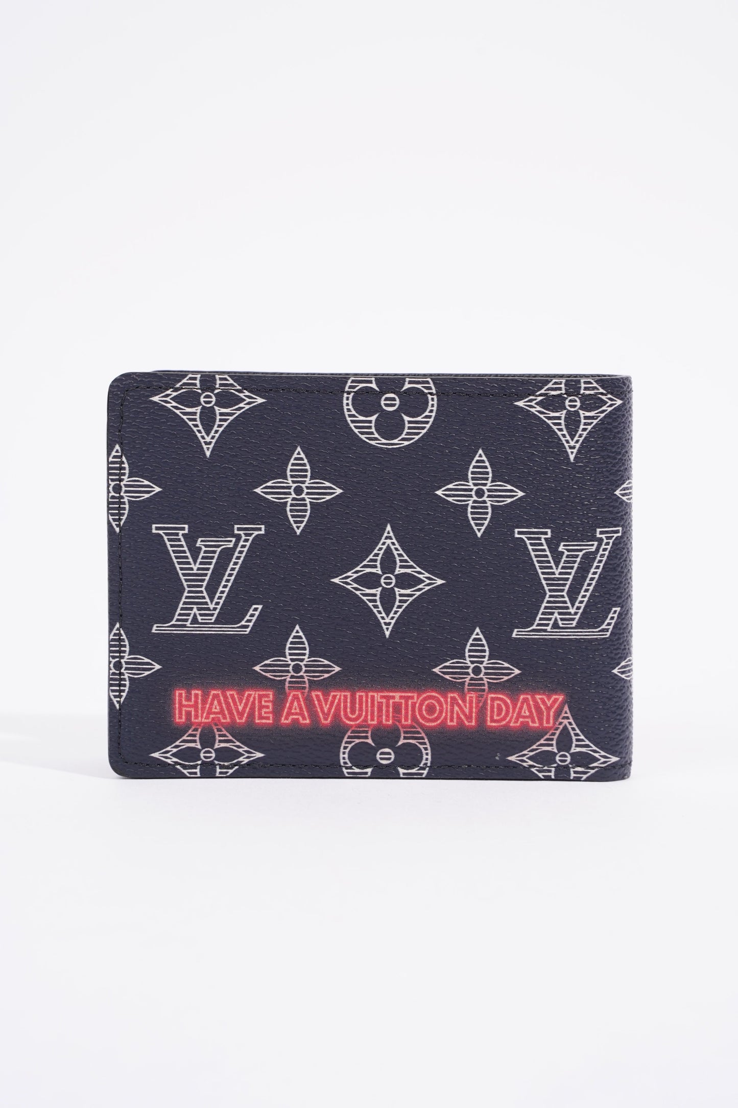 Louis Vuitton Upside Down Pocket Organiser Navy Monogram / Red Neon Coated Canvas