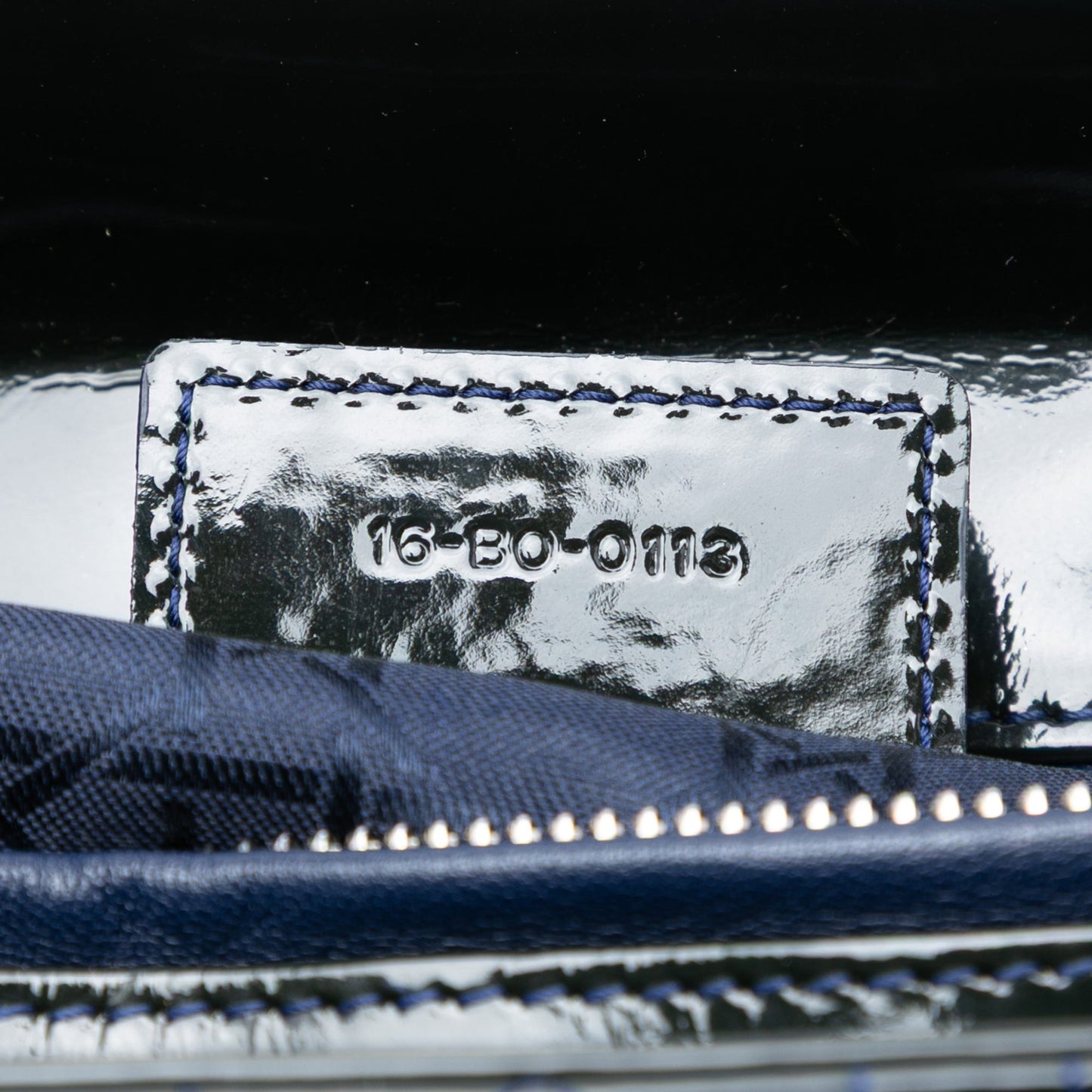 Blue Dior Large Patent Cannage Lady Dior Satchel