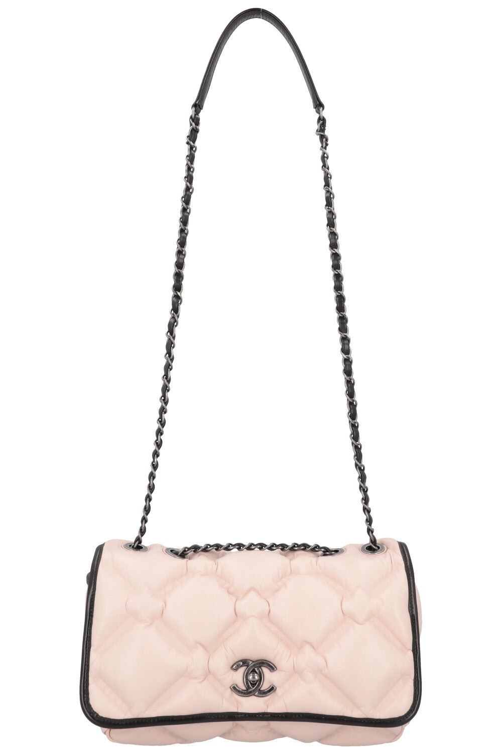 CHANEL Chesterfield Flap Bag Nude Black