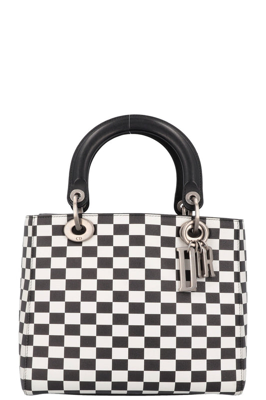 CHRISTIAN DIOR 2018 Medium Lady Dior Leather Check