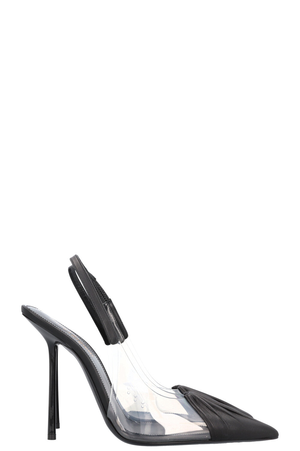 SAINT LAURENT Chica Slingback Heels PVC Black
